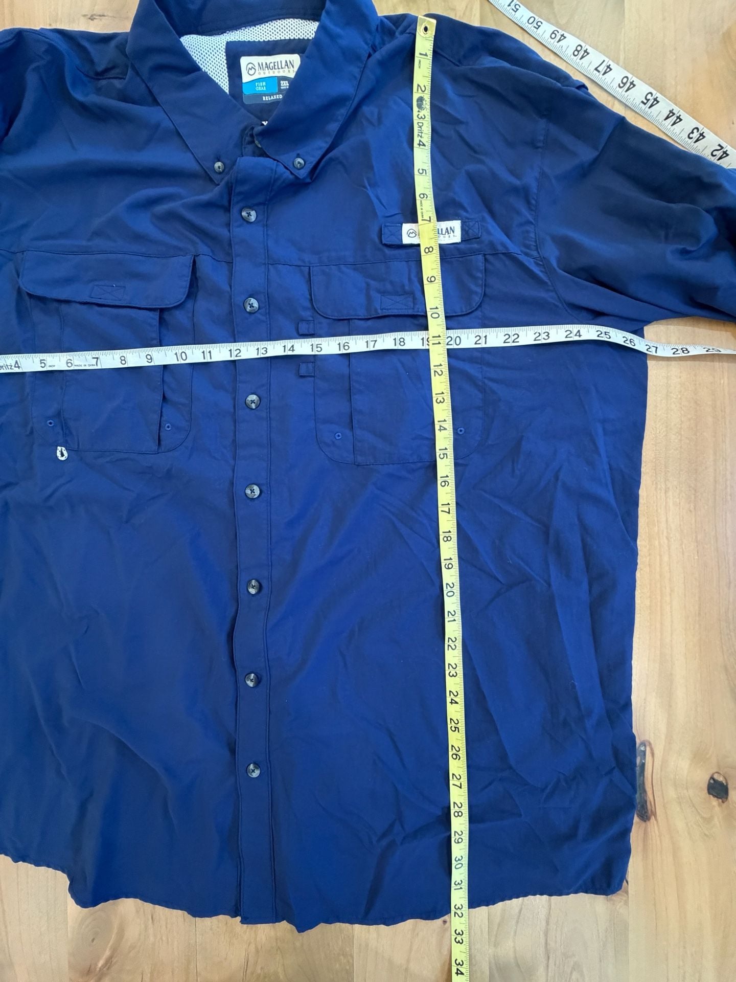 Magellan Outdoors Long Sleeve Fishing Shirt Blue 2XL 3