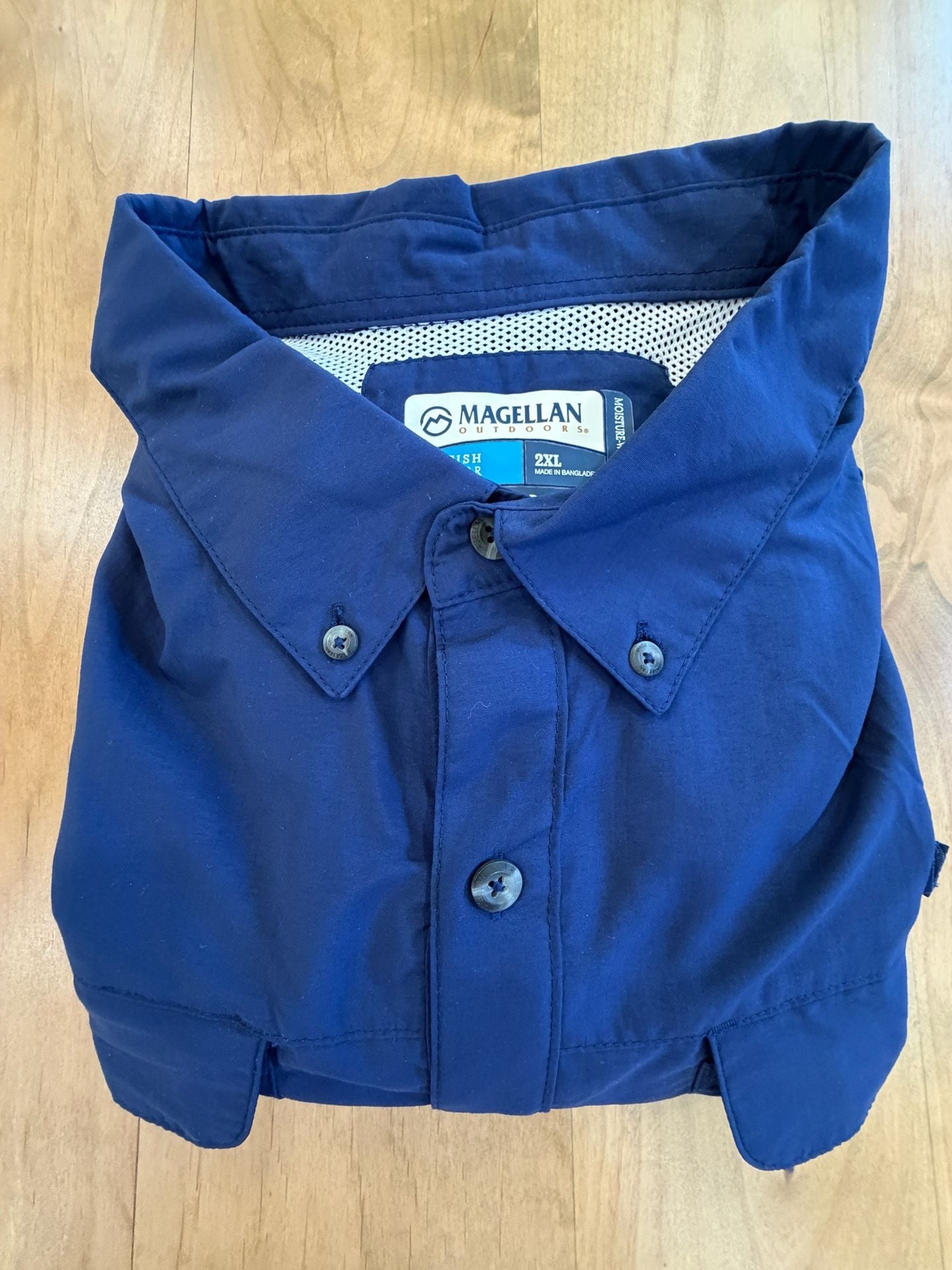 Magellan Outdoors Long Sleeve Fishing Shirt Blue 2XL 14