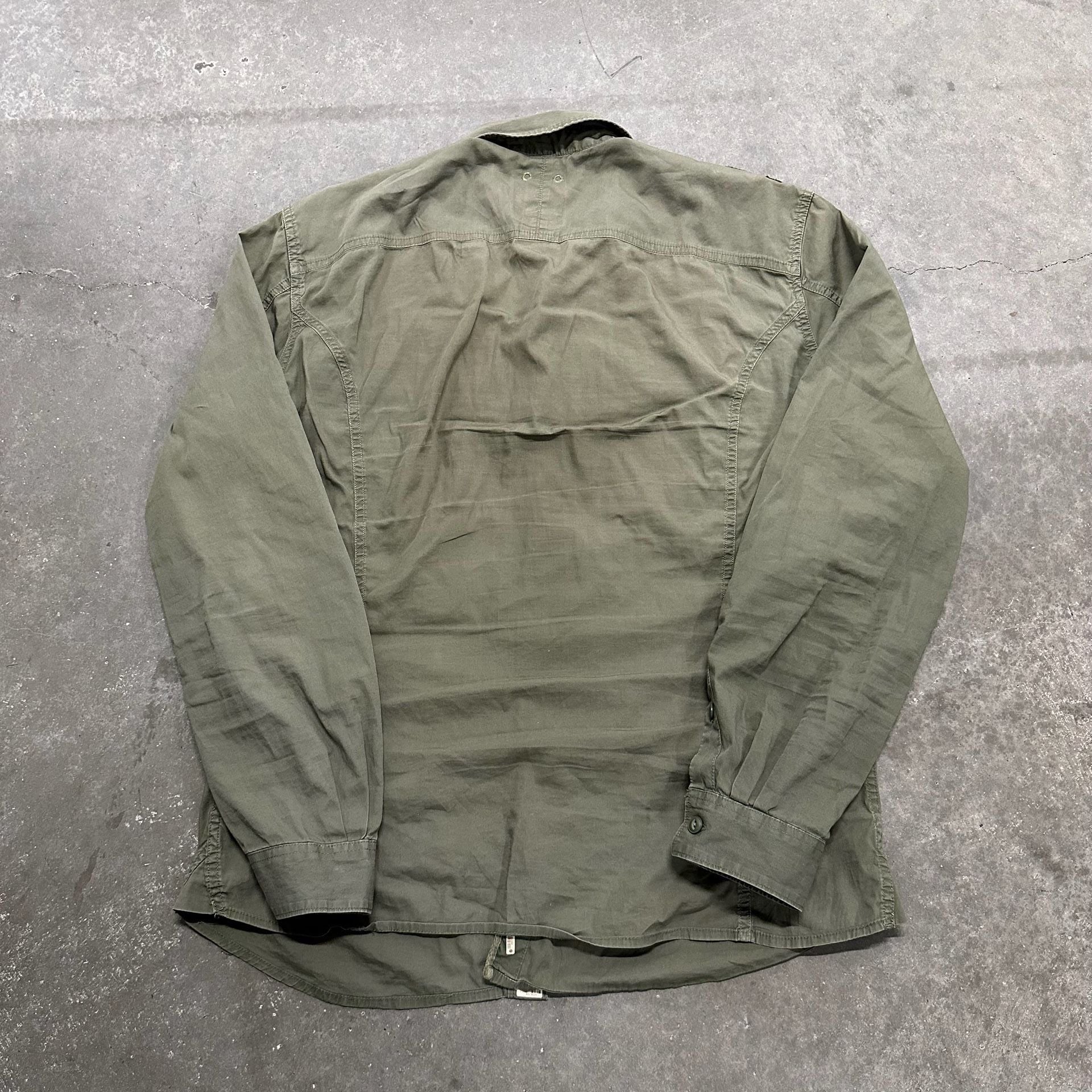 Diesel Utility Shirt XL Military Style Epaulet Cargo Pocket Long Sleeve 3