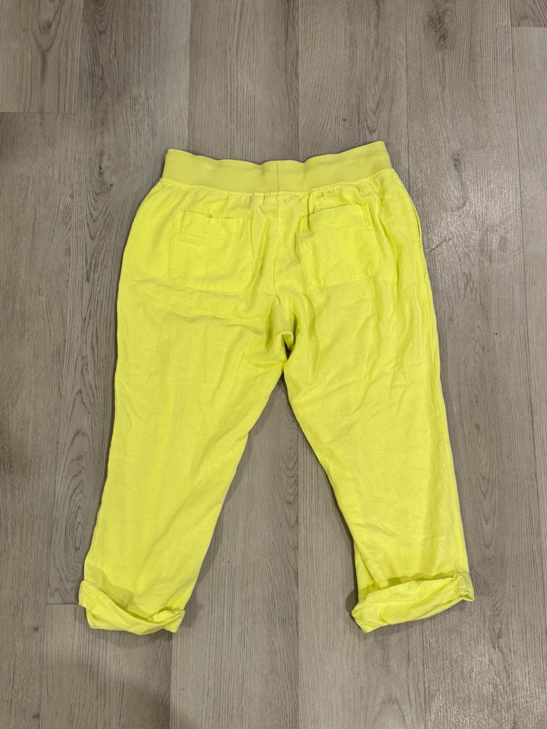 Chico's Lounge Pants Size 0 Yellow Drawstring Crop Joggers 6