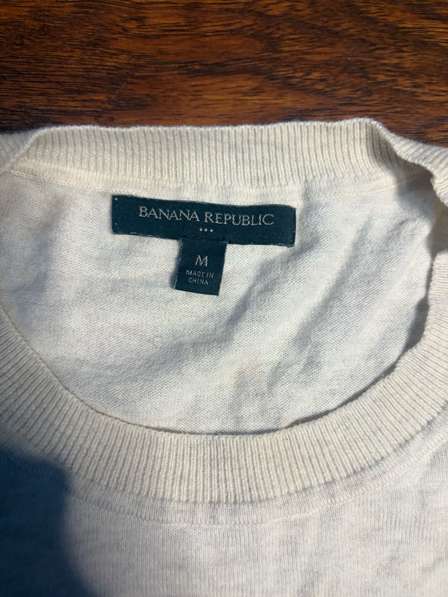 Banana Republic Puppy Sweater Size M Cream Long Sleeve Dog Graphic 3