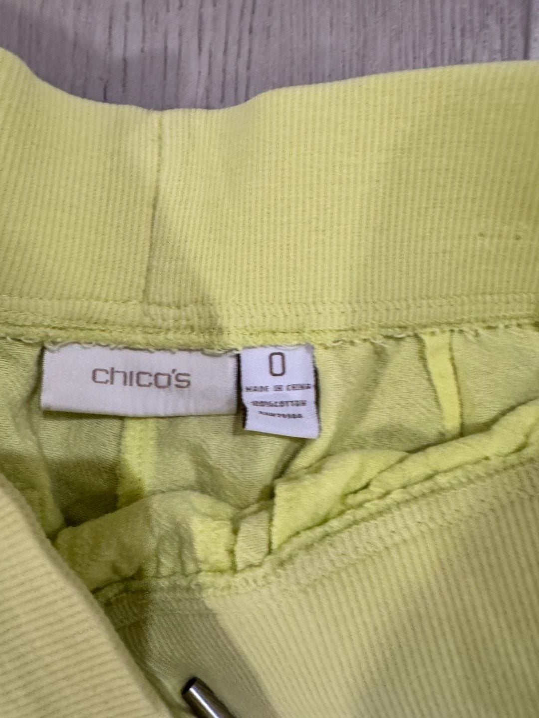 Chico's Lounge Pants Size 0 Yellow Drawstring Crop Joggers 3