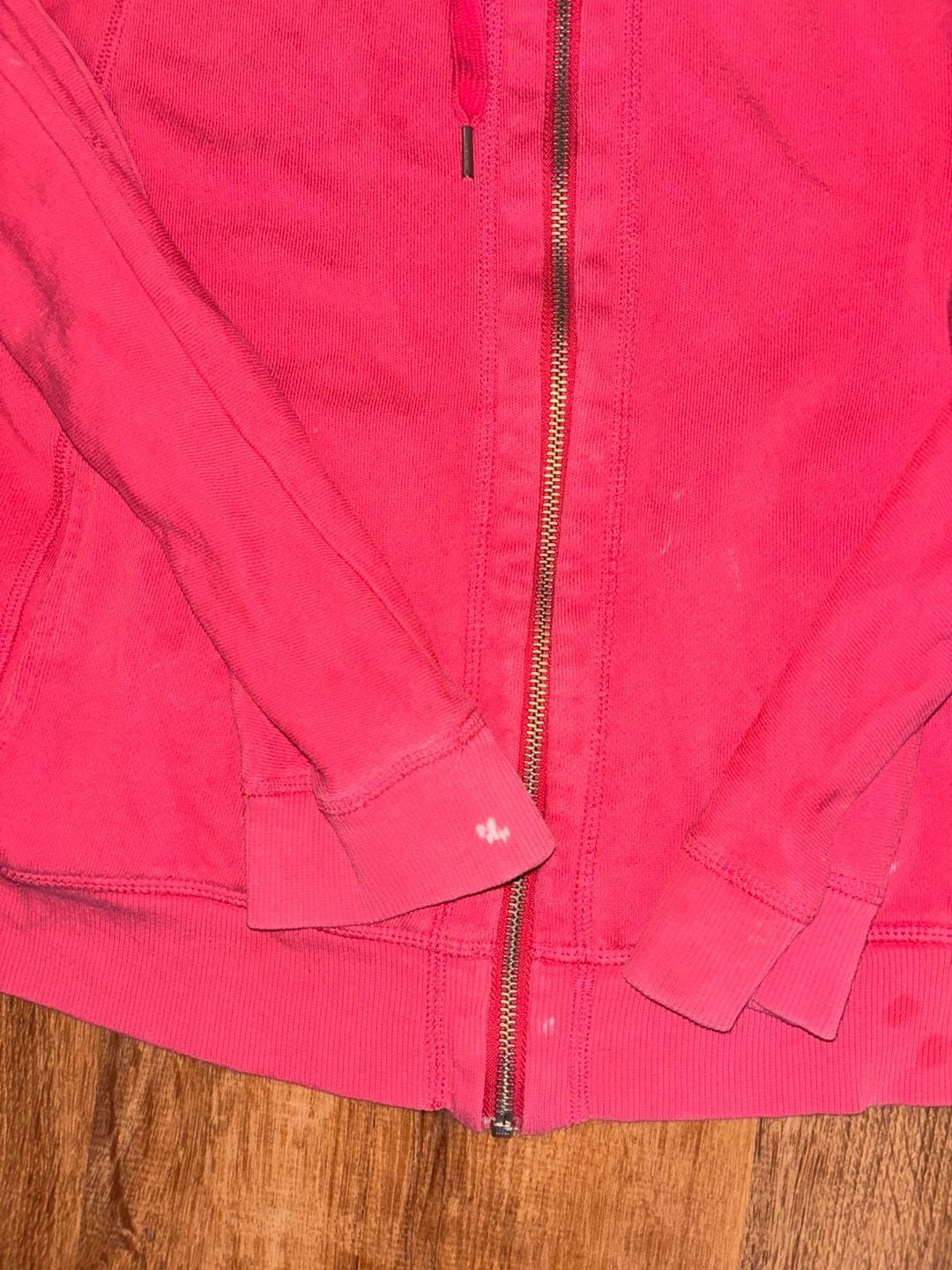 DKNY Jeans Full Zip Hoodie Size L Pink Floral Rhinestone 6