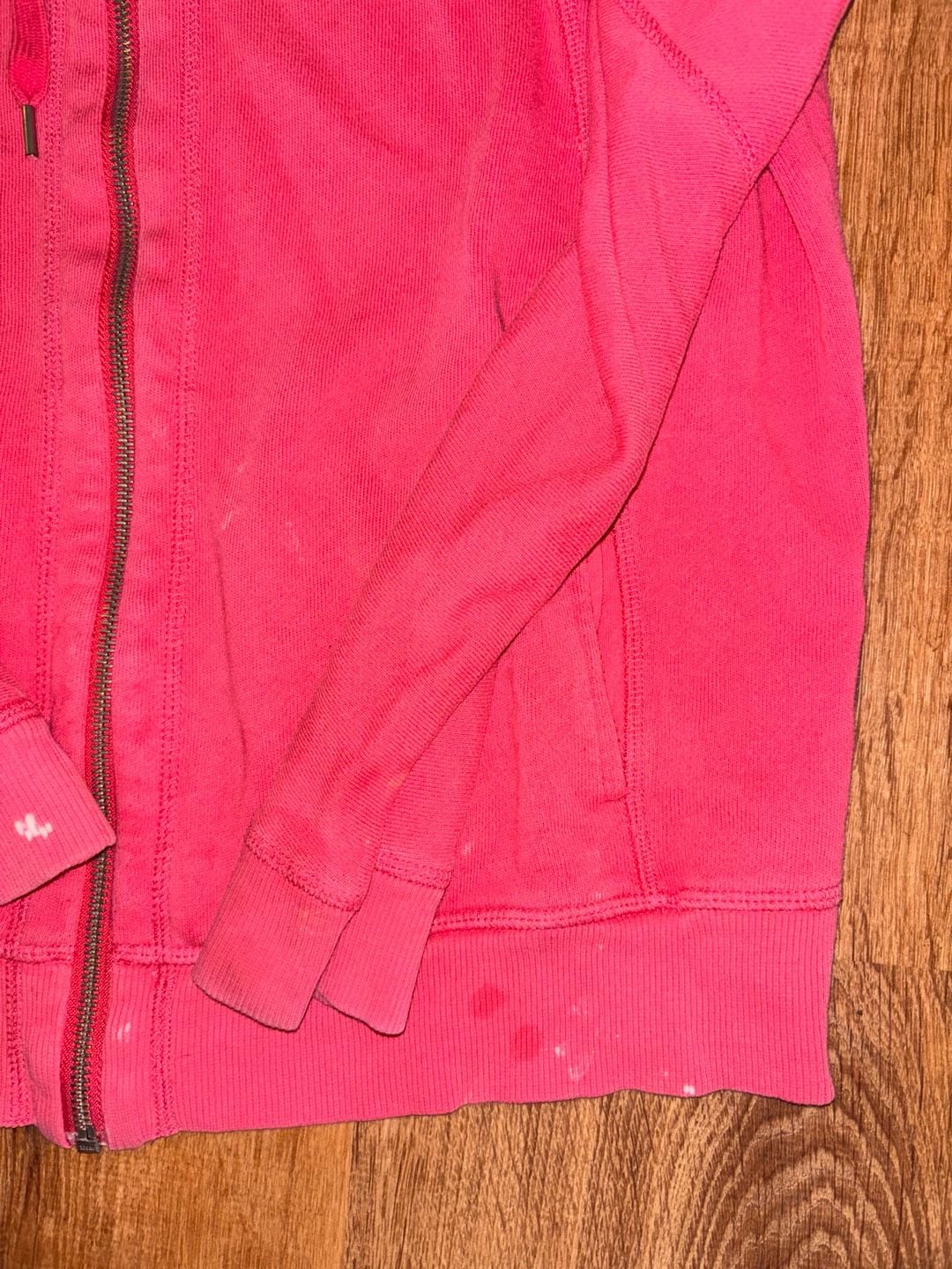 DKNY Jeans Full Zip Hoodie Size L Pink Floral Rhinestone 7