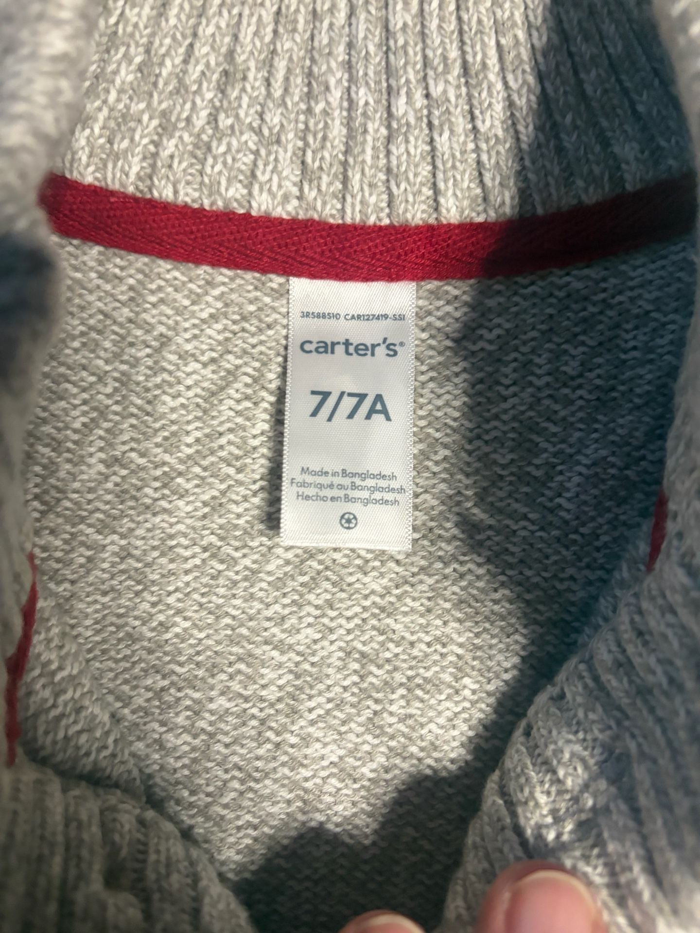 Carter's Knit Button Pullover Sweater Size 7/7A Gray 4