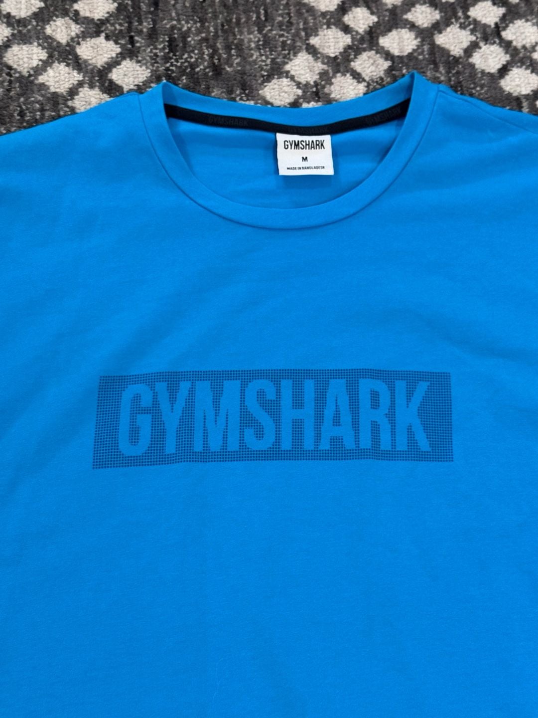 Gymshark Outline T-Shirt Size M Blue Box Logo Athletic Top 4