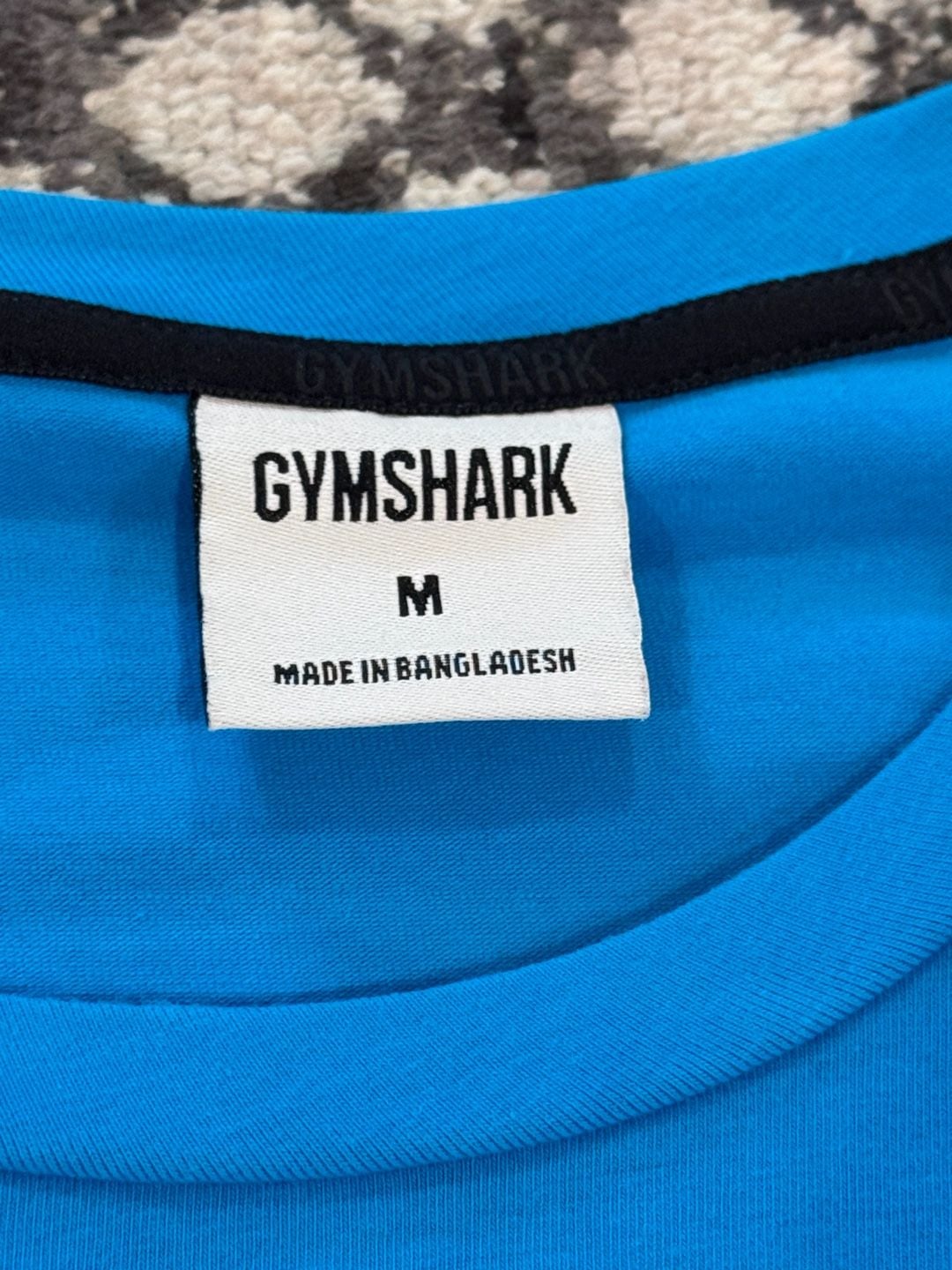 Gymshark Outline T-Shirt Size M Blue Box Logo Athletic Top 5
