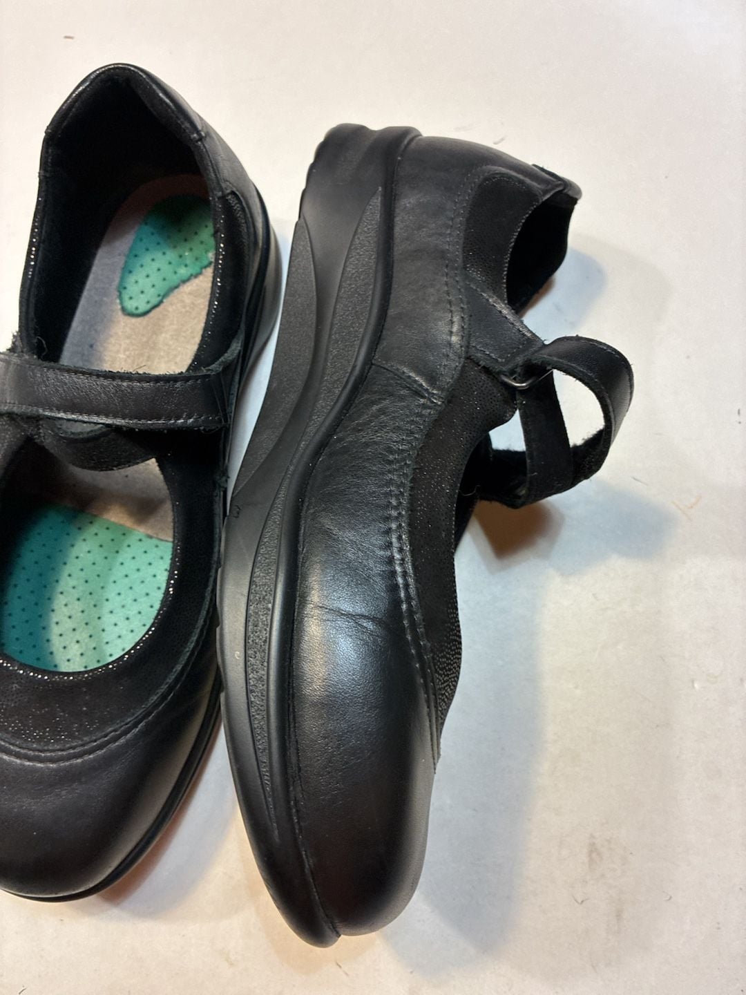 SAS Step Out Mary Jane Shoe Black Leather 4