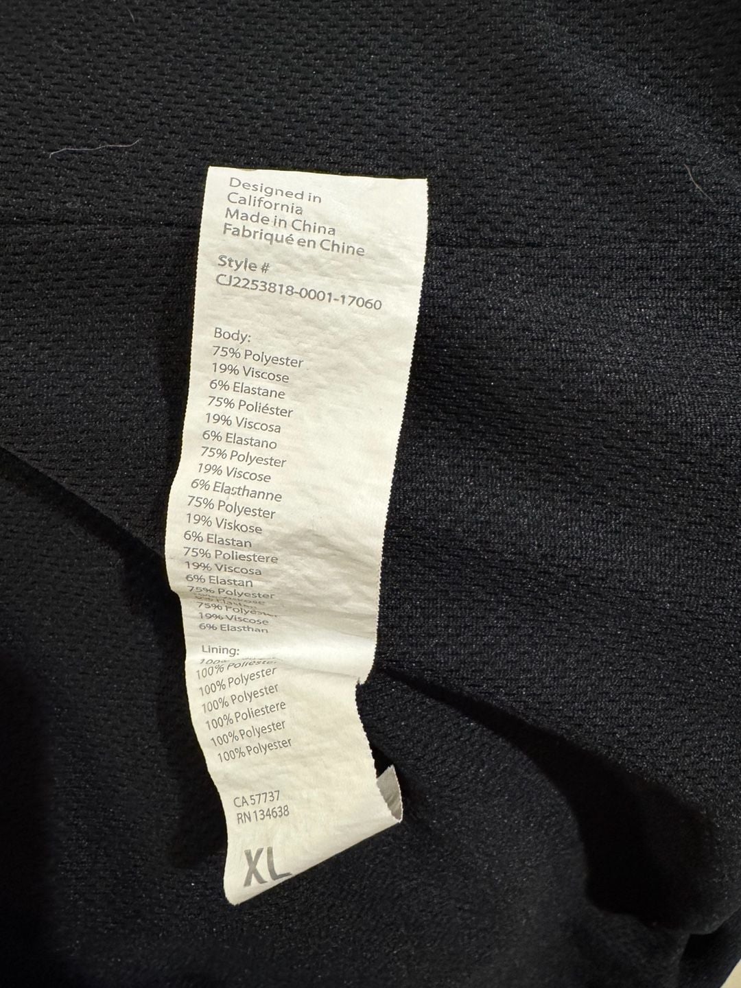 Fabletics Jacket Size XL Black Full Zip Up Bomber 3