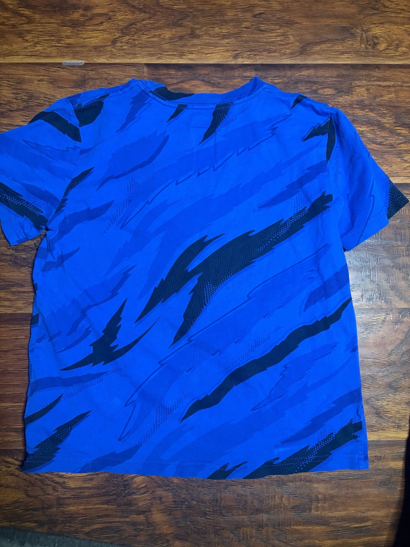 Adidas Tiger Camo T-Shirt Size 8 Blue Black Graphic Athletic Tee 4