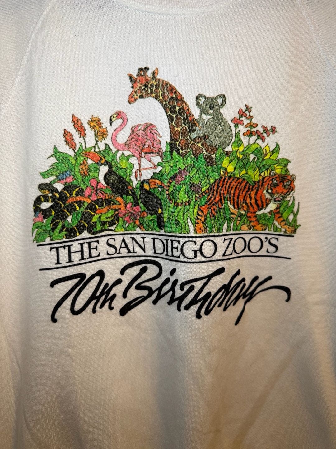 Vintage Deadstock San Diego Zoo 70th Birthday Sweatshirt Size L 4