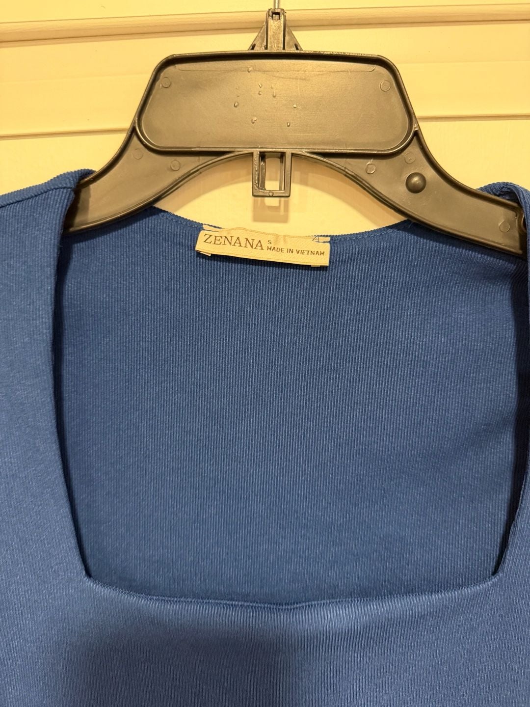 Zenana Tank Top Size S Royal Blue Ribbed Knit Square Neck 3