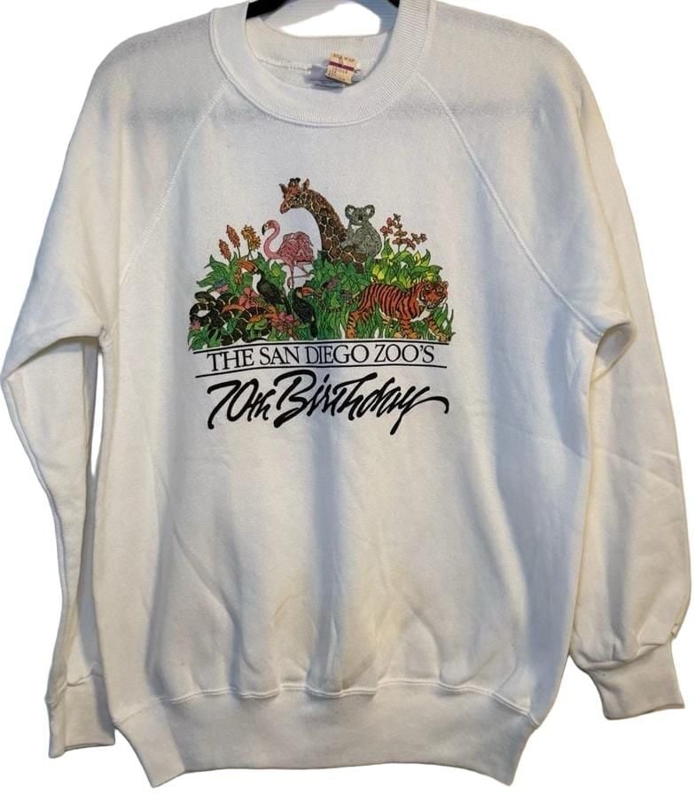 Vintage Deadstock San Diego Zoo 70th Birthday Sweatshirt Size L 2