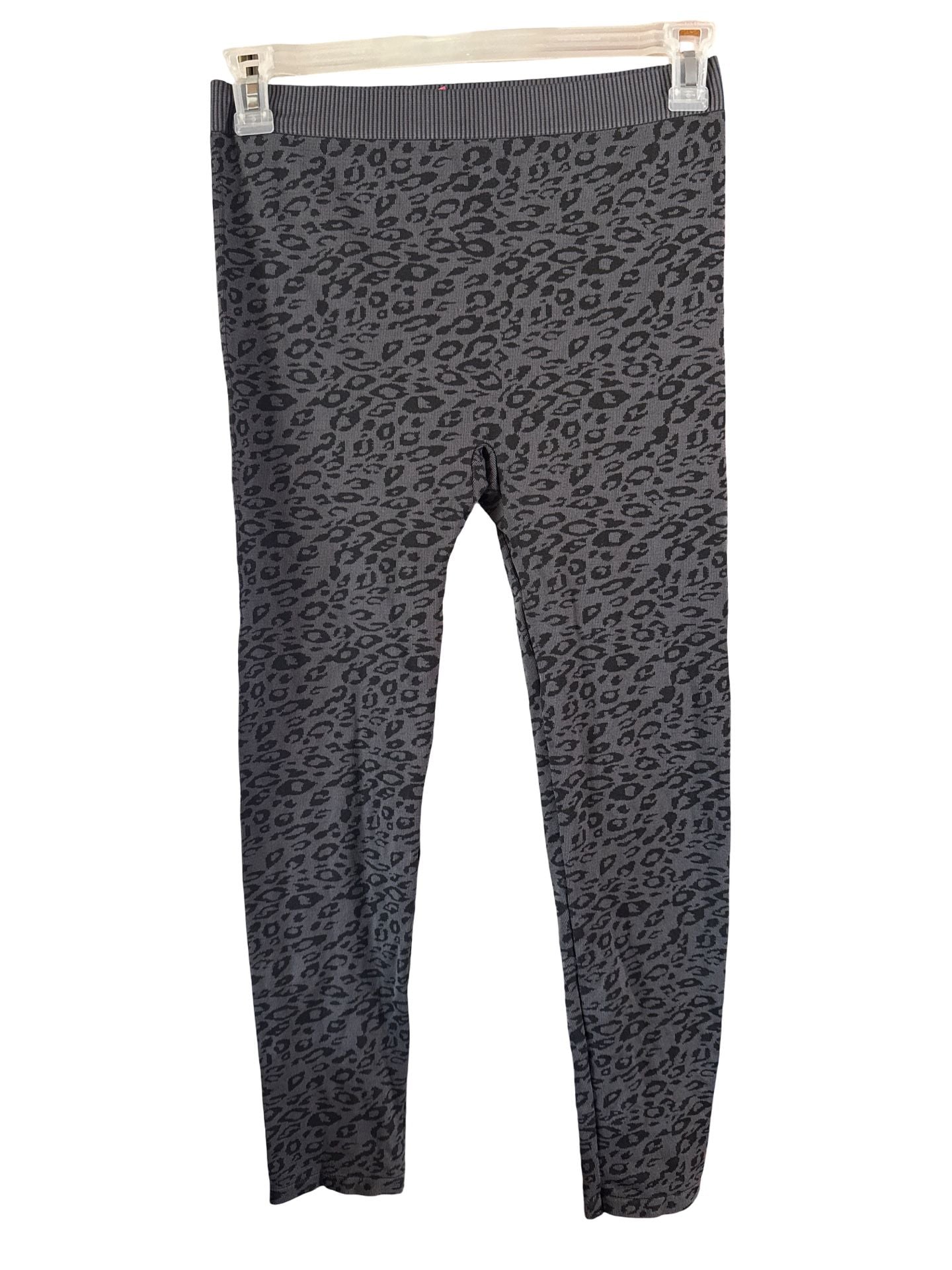 Memoi Monochrome Cheetah Leggings Gray Leopard Print 2