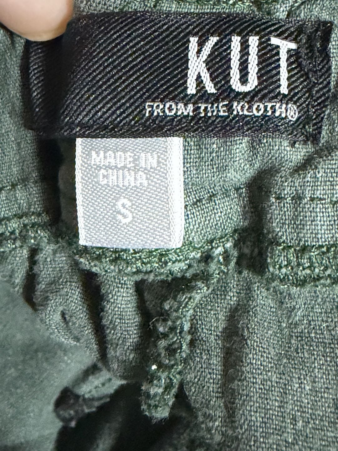 KUT from the Kloth Drawstring Cargo Pants Size S Green Linen Blend 3