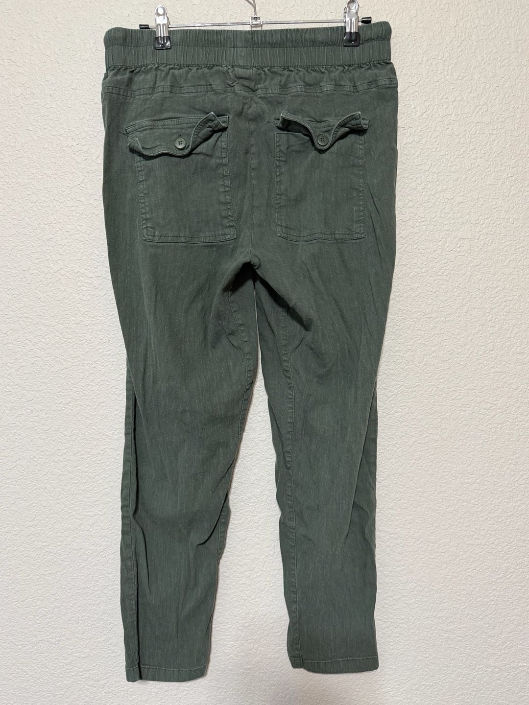 KUT from the Kloth Drawstring Cargo Pants Size S Green Linen Blend 5