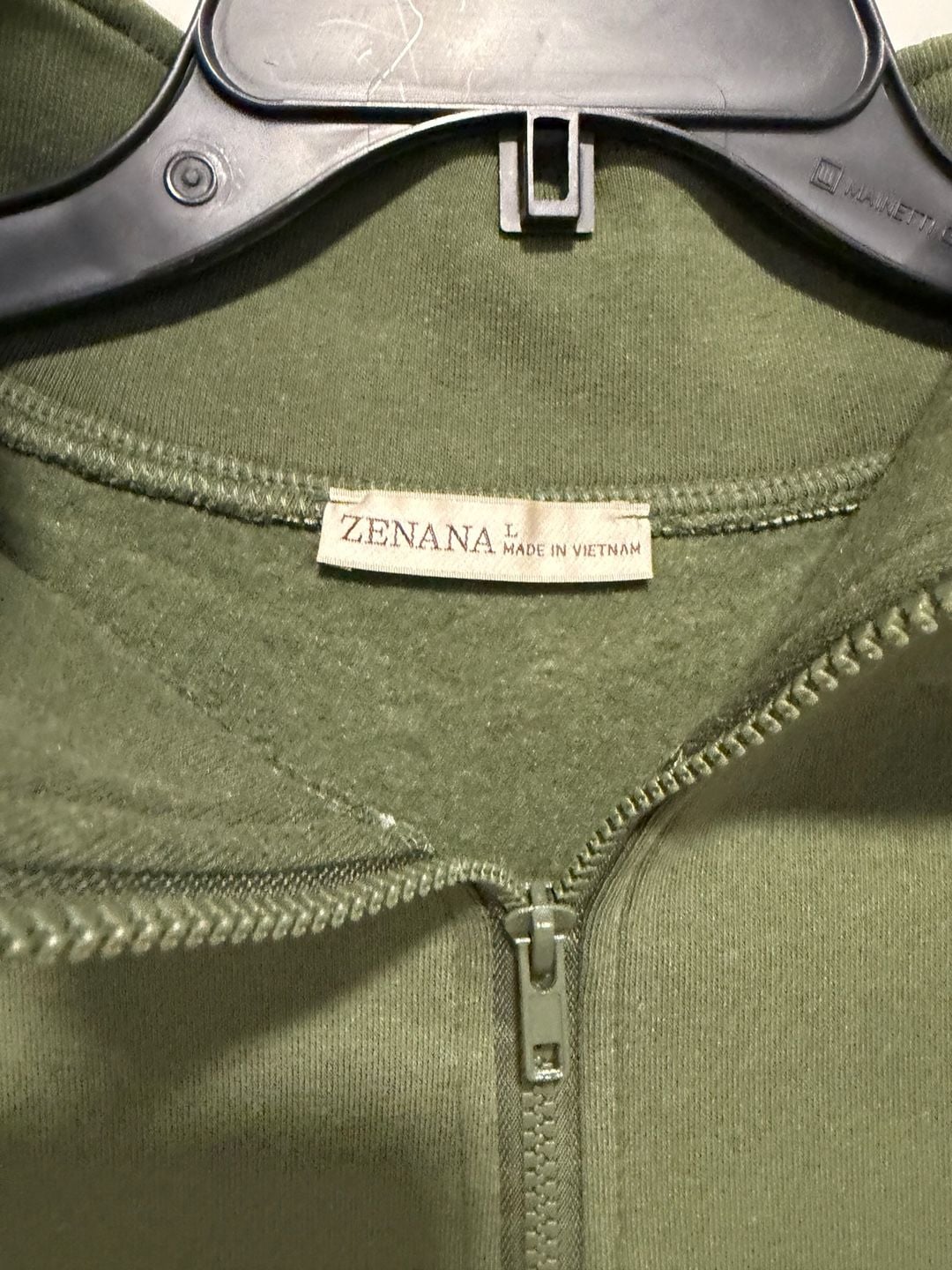Zenana OT-4360 Half Zip Sweatshirt Size L Olive Green 3