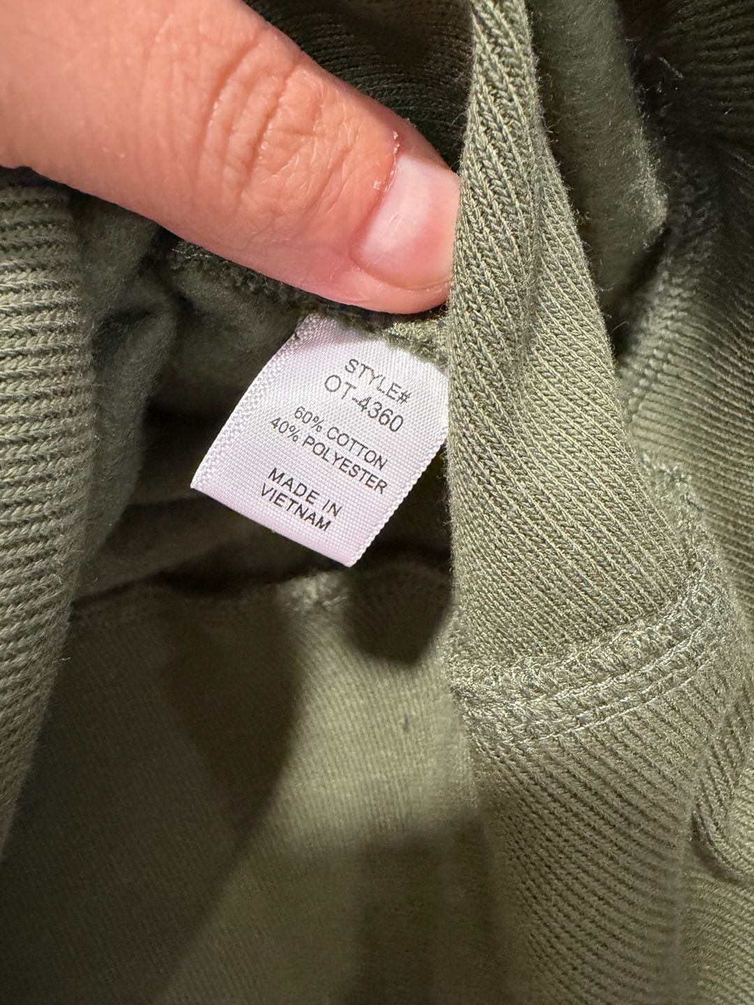 Zenana OT-4360 Half Zip Sweatshirt Size L Olive Green 6