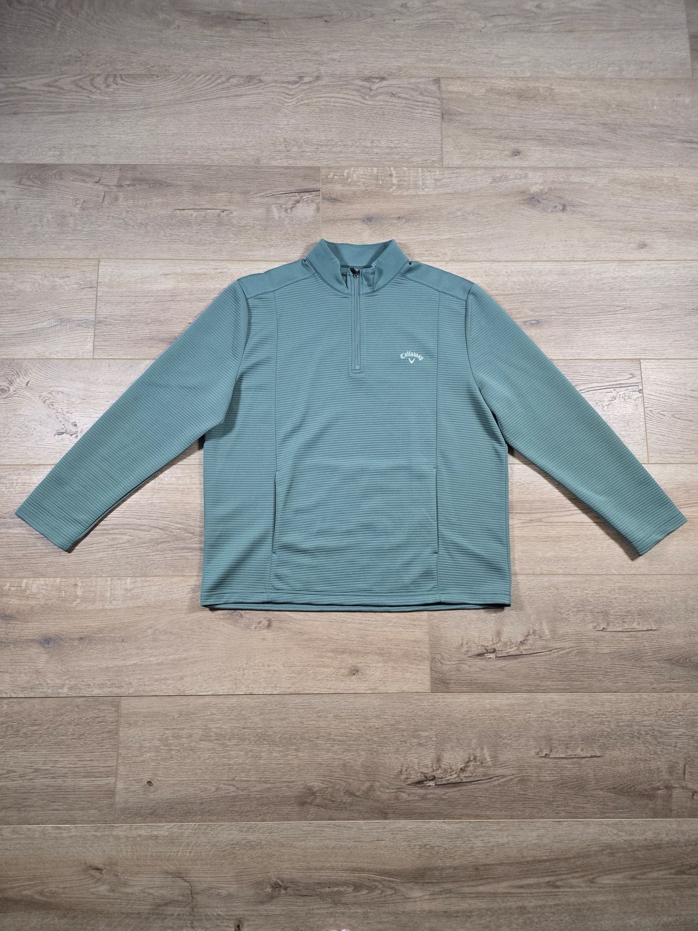 Callaway Ottoman Quarter Zip Golf Pullover Men’s XL Sage Green Ribbed 3