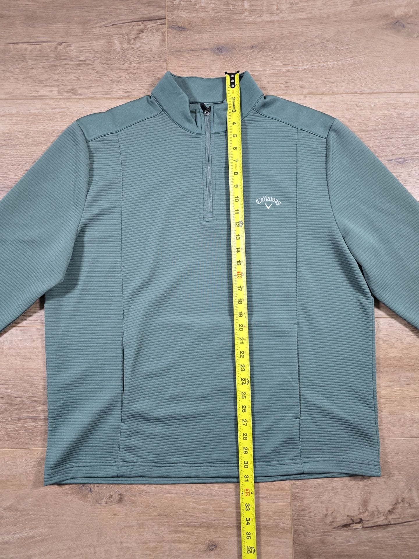 Callaway Ottoman Quarter Zip Golf Pullover Men’s XL Sage Green Ribbed 4