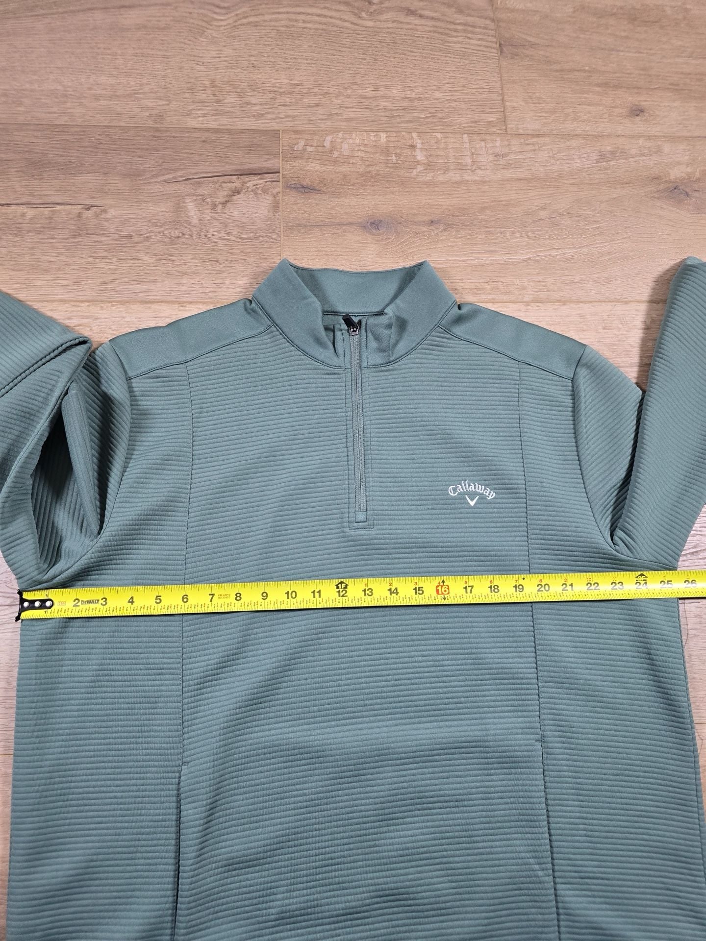 Callaway Ottoman Quarter Zip Golf Pullover Men’s XL Sage Green Ribbed 6