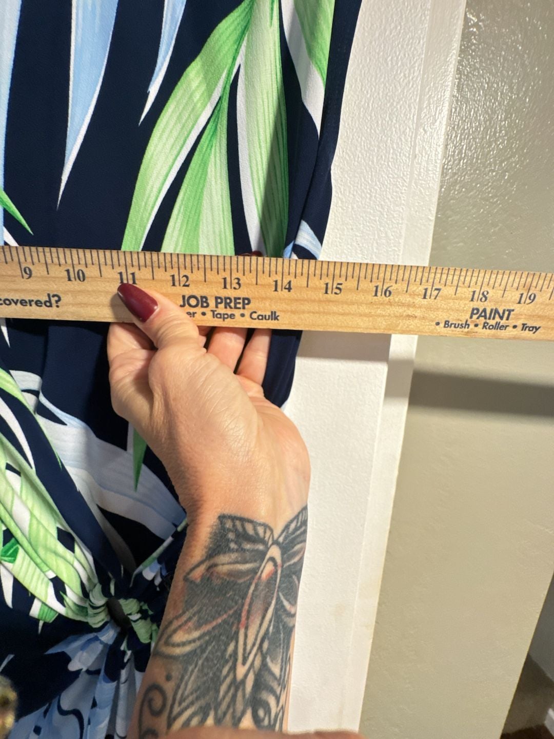 Tommy Bahama Palm Leaf Wrap Dress Size L Tropical Blue Green Navy 5