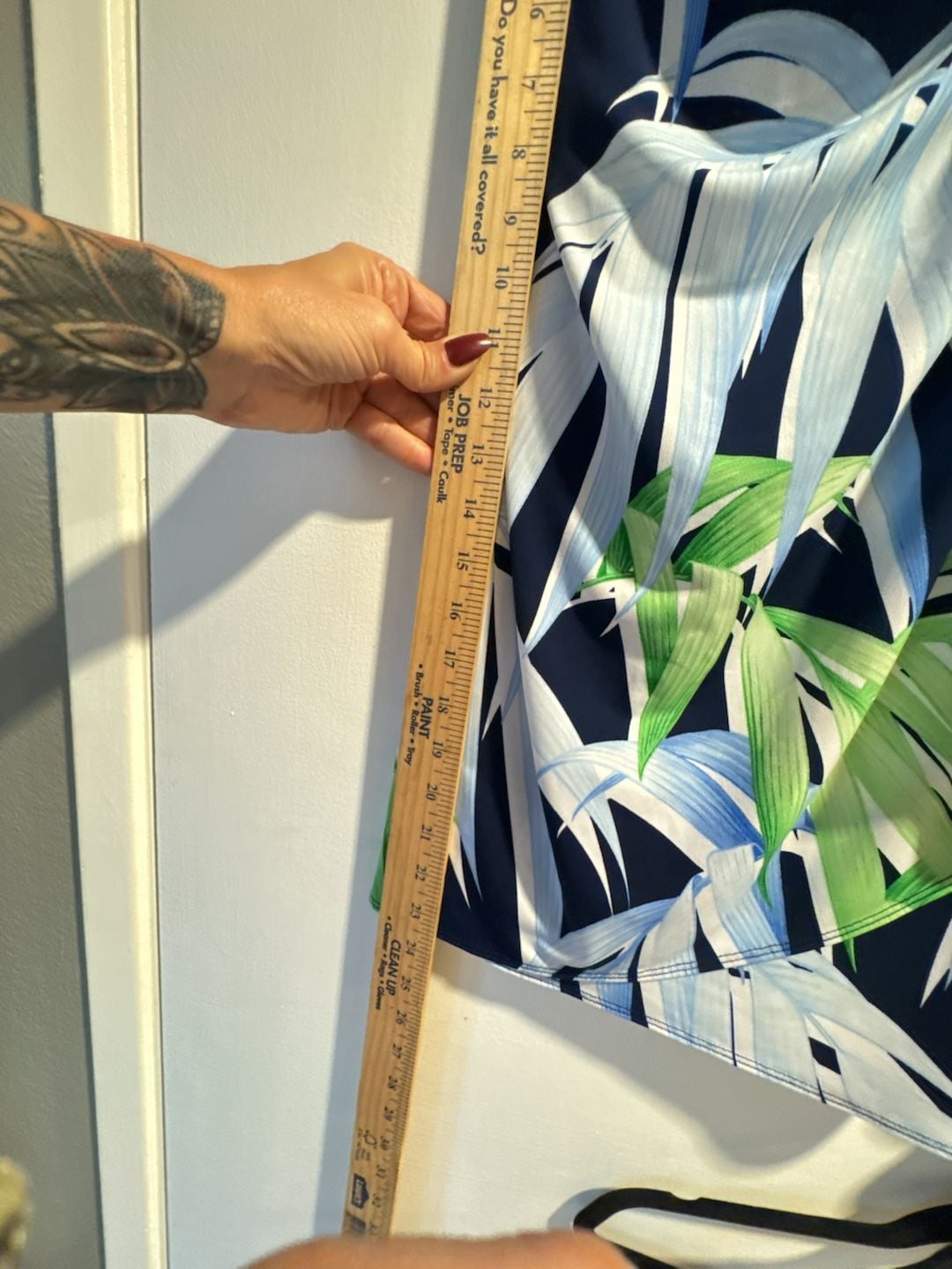 Tommy Bahama Palm Leaf Wrap Dress Size L Tropical Blue Green Navy 6