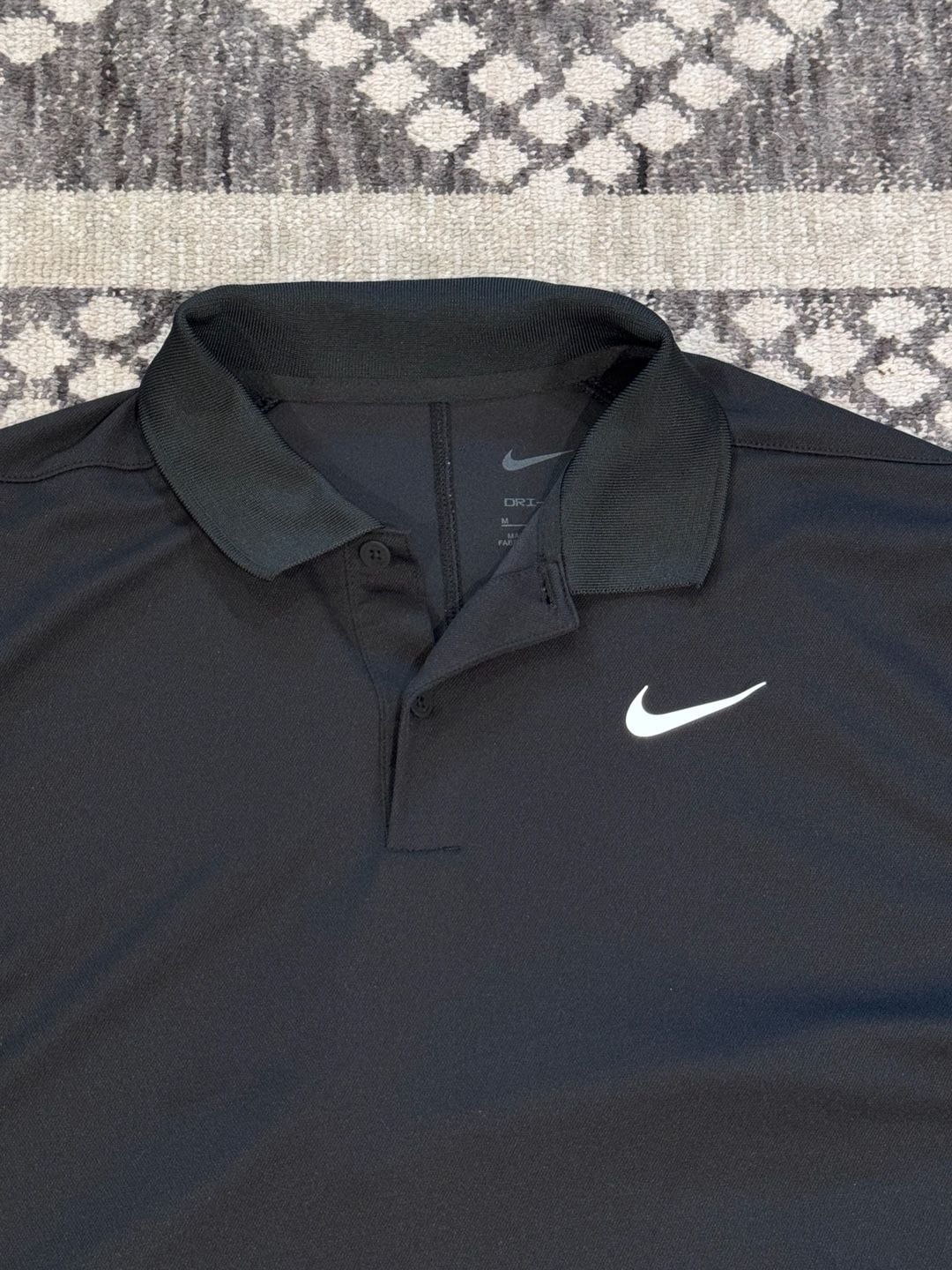 Nike Velocity Dri-Fit Golf Polo Size M Black White 4