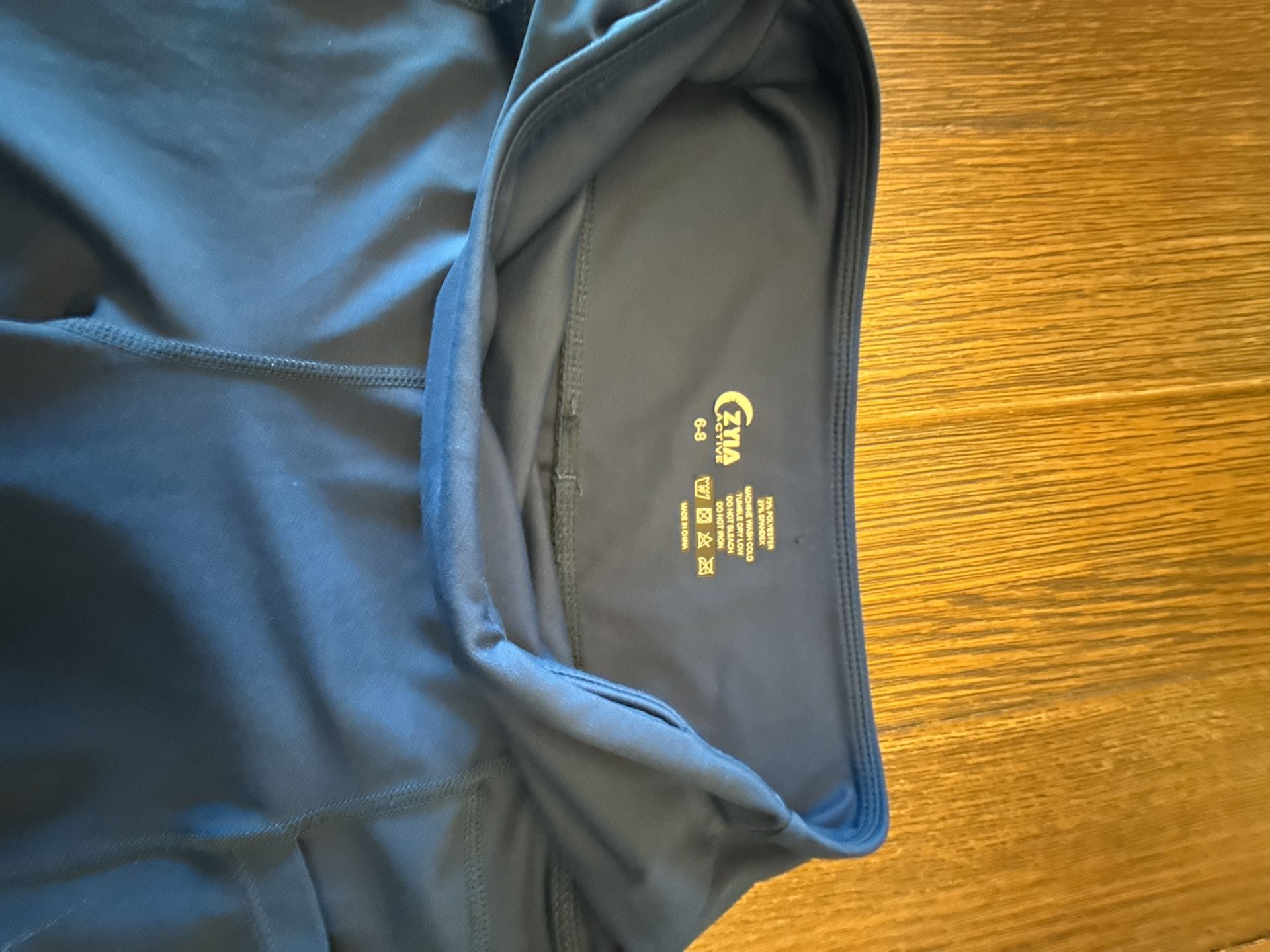 Zyia Active Capri Leggings Size 6-8 Blue Pocket High Rise Yoga Workout 4