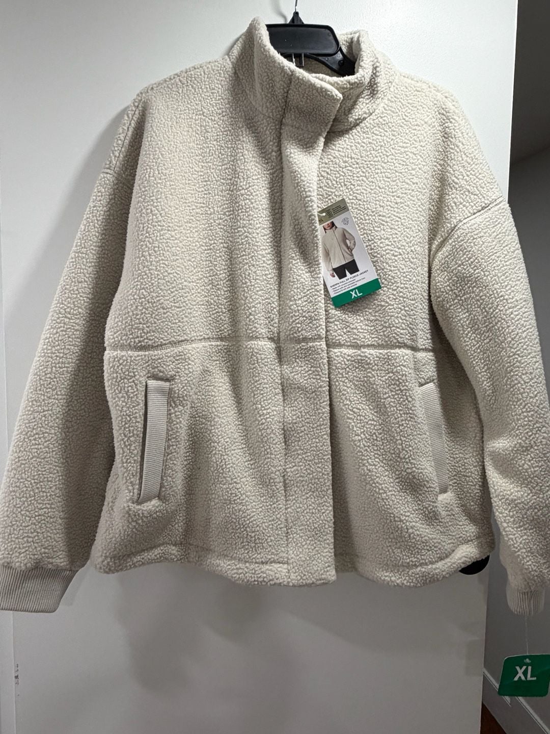 Mondetta Sherpa Full Zip Fleece Jacket Size XL cream 2