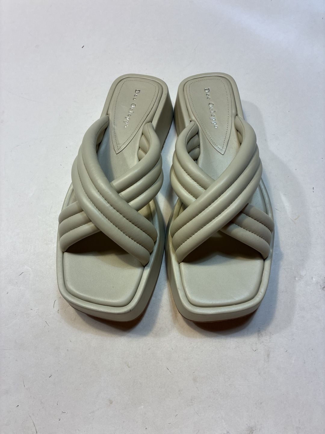 Dee Ocleppo Sicily Crisscross Platform Slide Sandals Beige Ivory 2