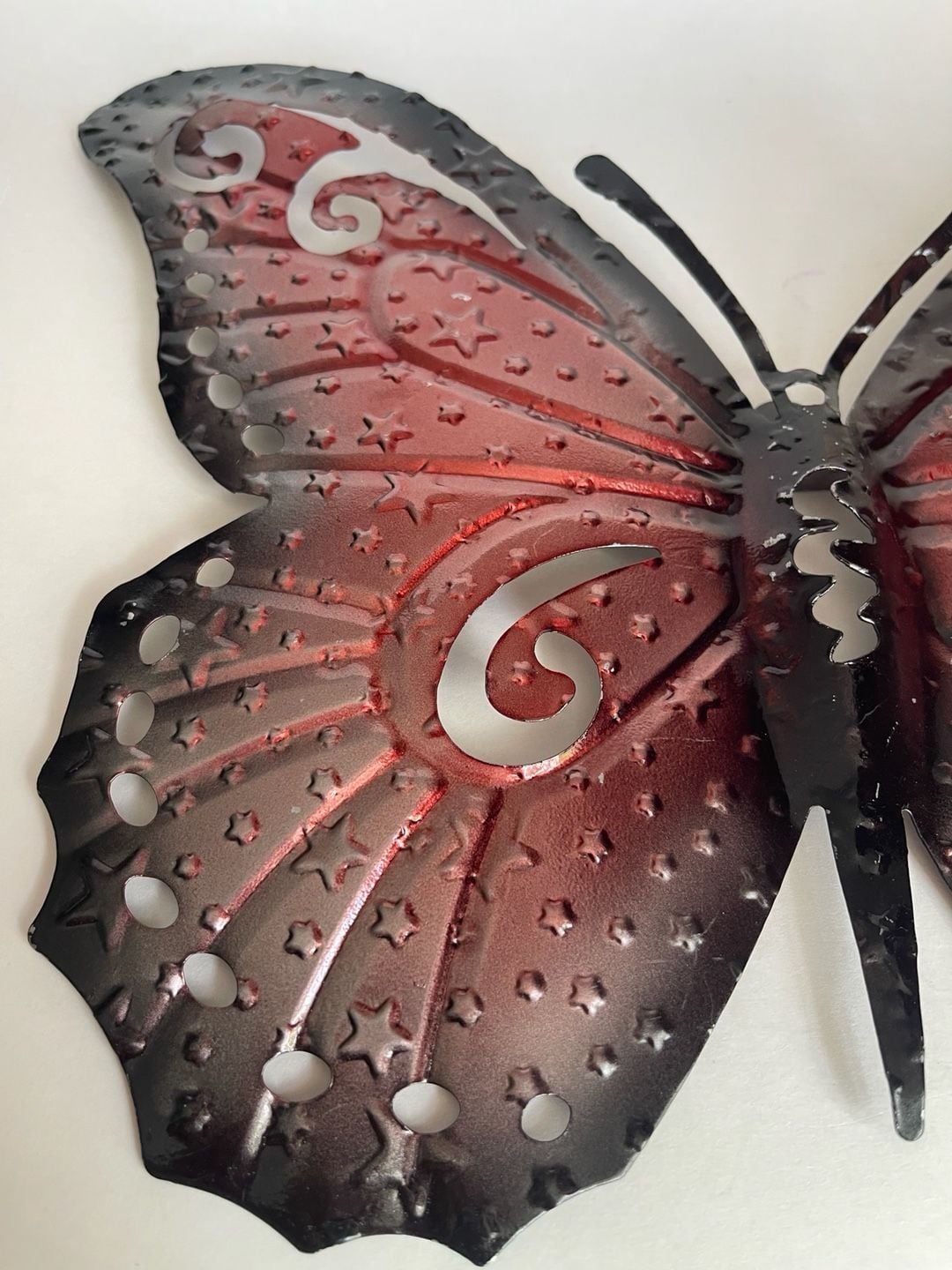 Metal Butterfly Wall Art Red Black Decorative Hanging Sculpture 8