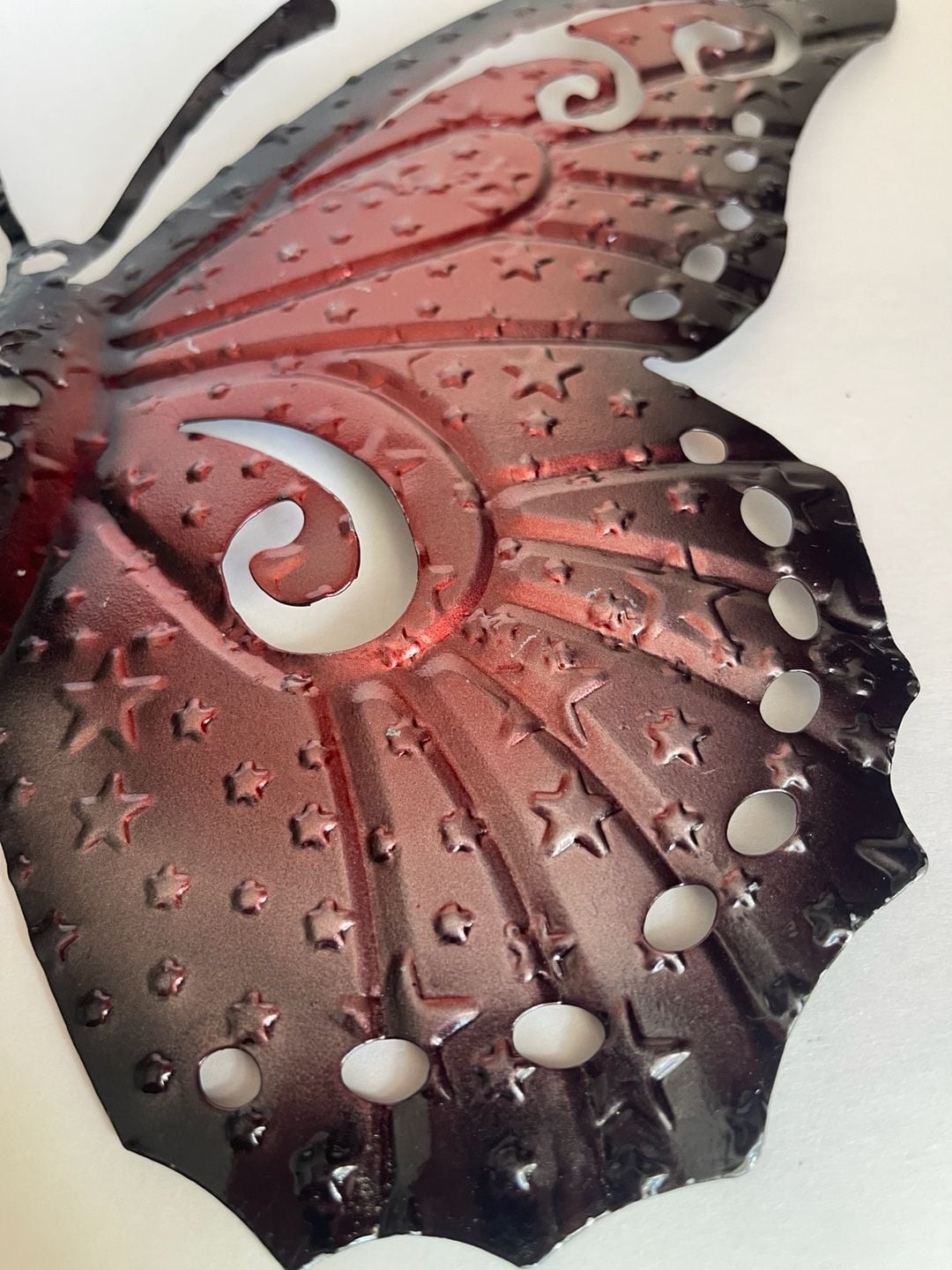 Metal Butterfly Wall Art Red Black Decorative Hanging Sculpture 9