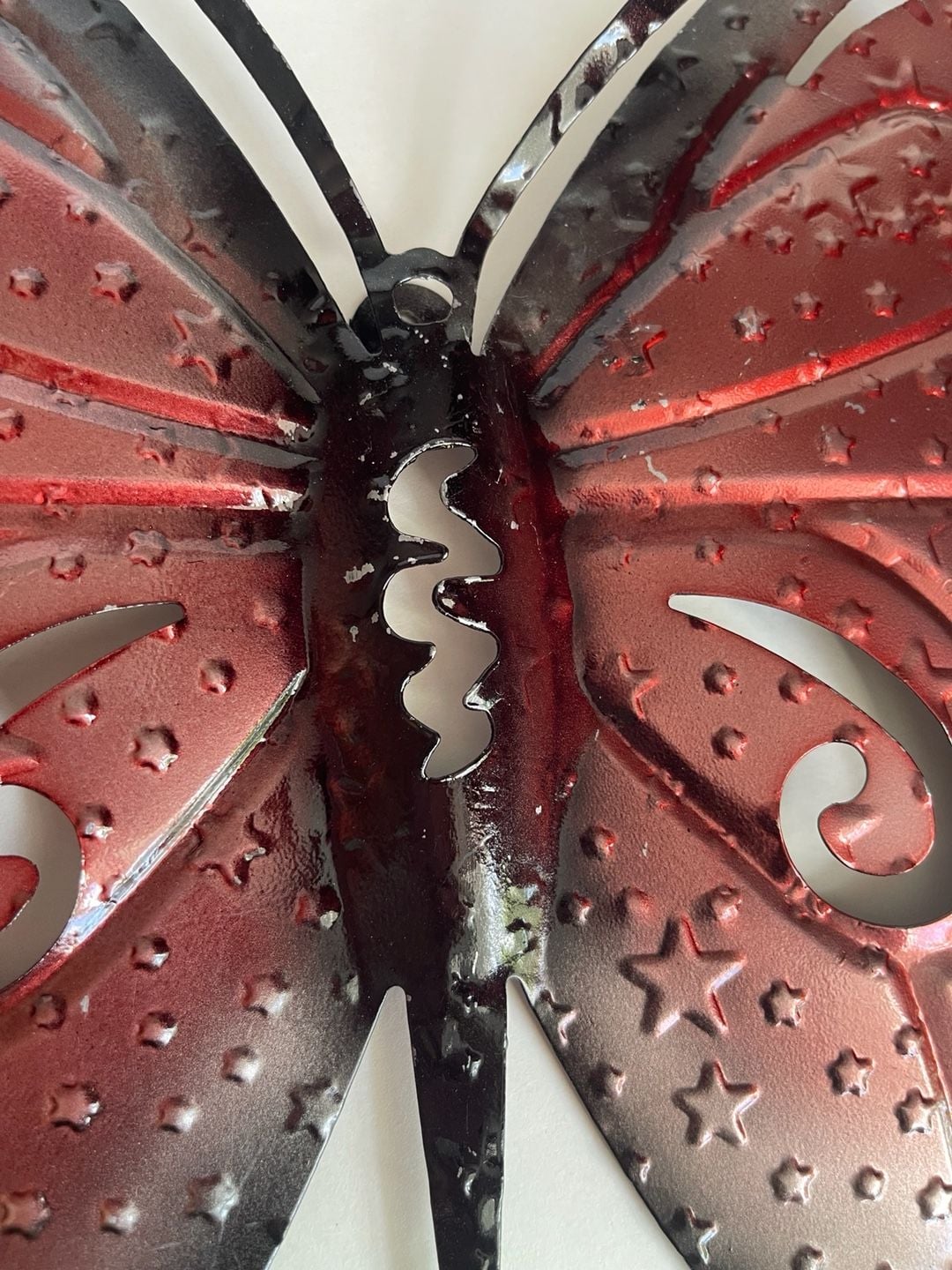 Metal Butterfly Wall Art Red Black Decorative Hanging Sculpture 10