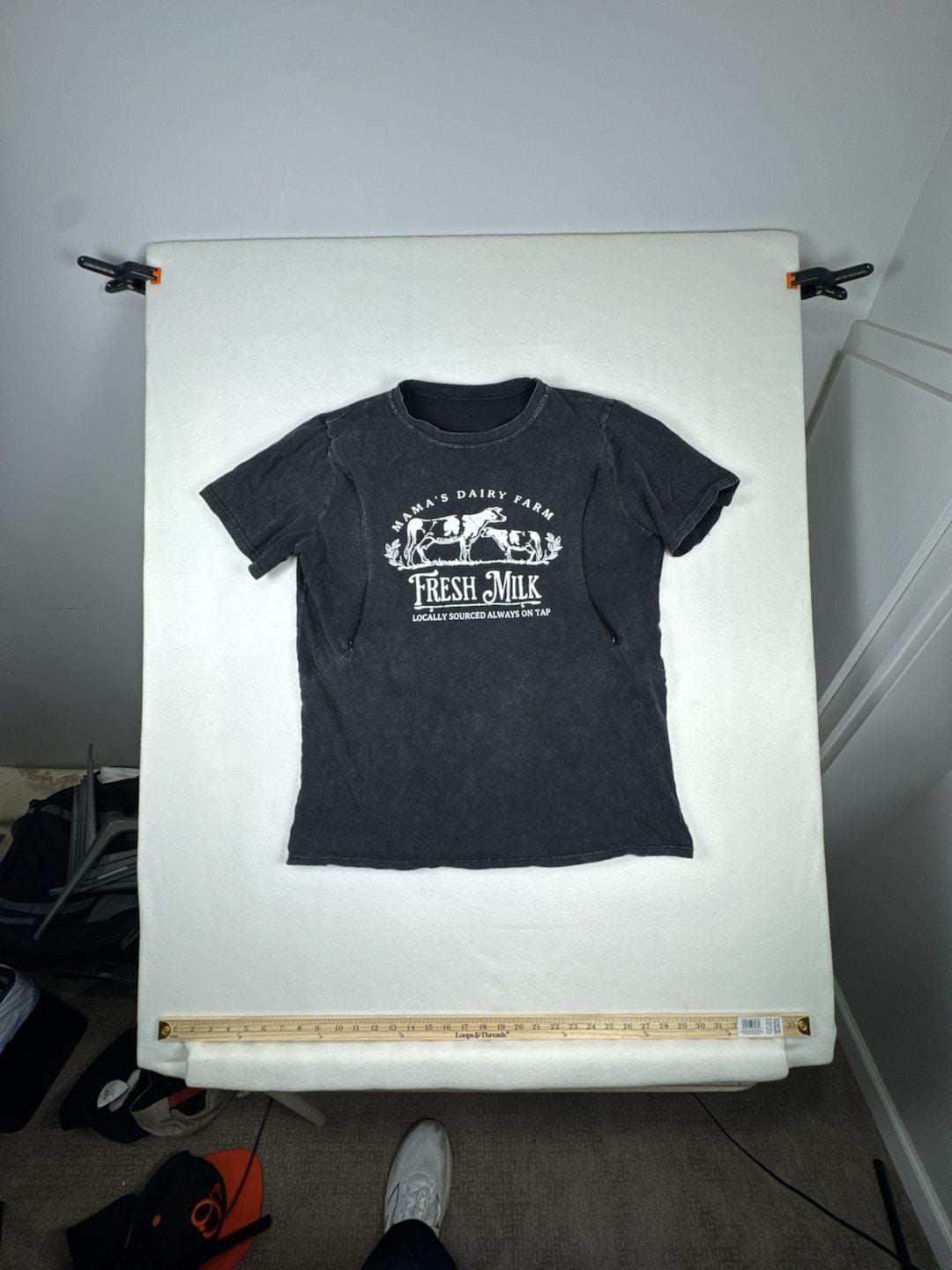 All Things Mama Designs Mama's Dairy Farm Nursing Tee Size XL Black 2