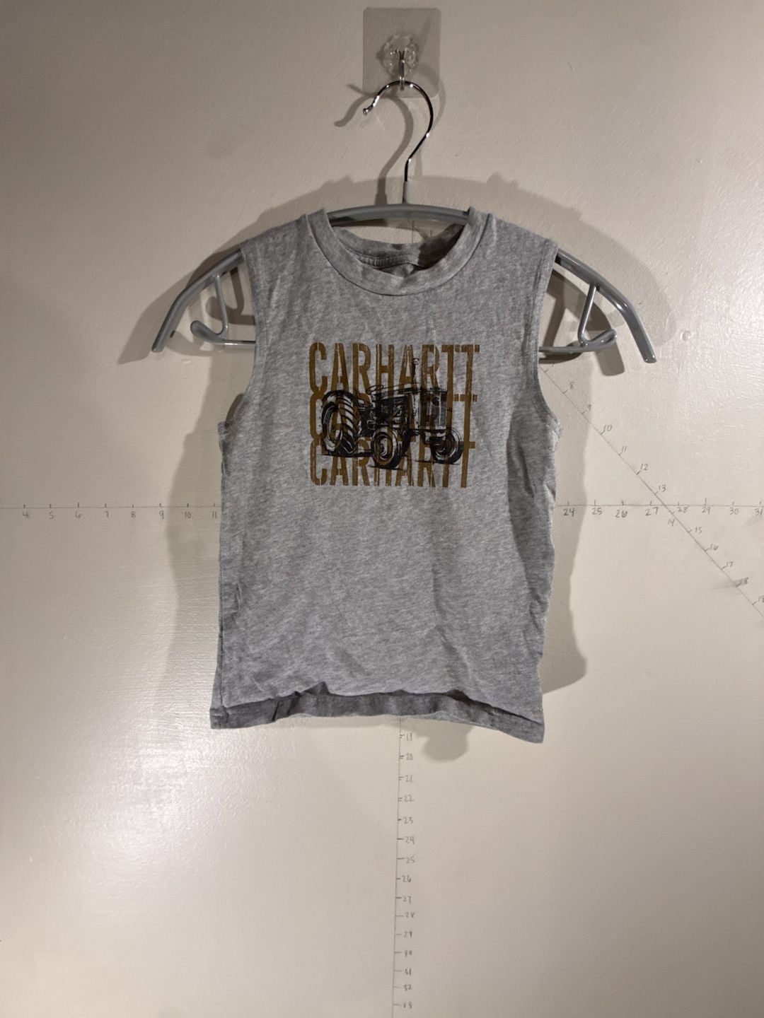 Carhartt Tractor Graphic Tank Top Size 5 Gray Sleeveless Shirt 2