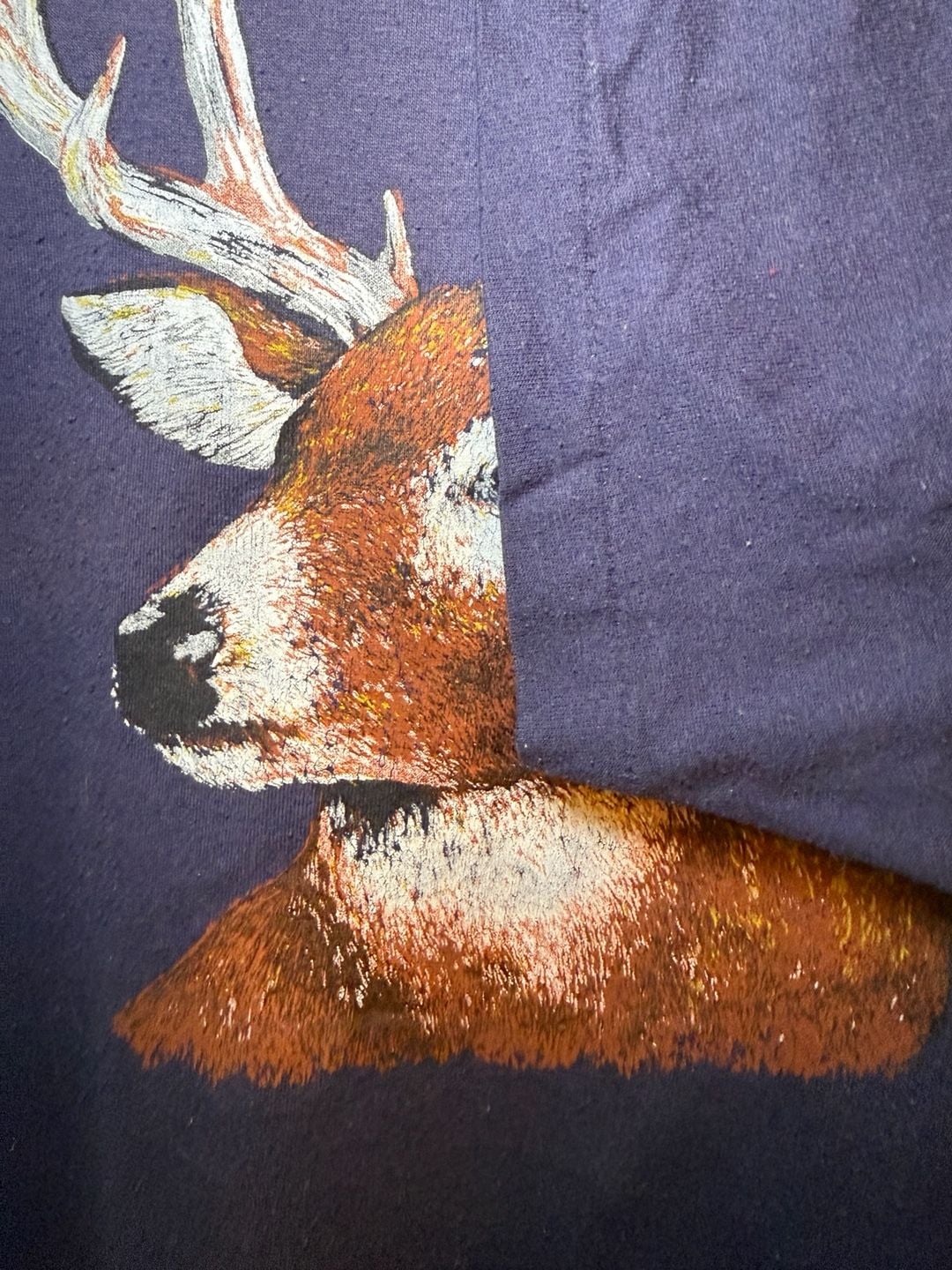 Russell Athletic Deer Buck Graphic T-Shirt 2XL Navy Blue Vintage USA Made 5