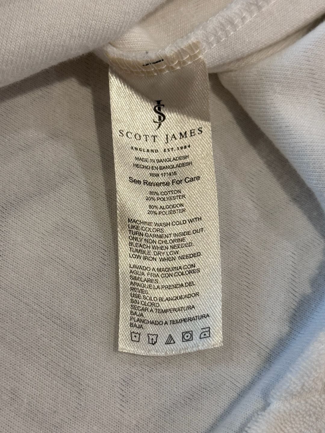 Scott James Short Sleeve Camp Shirt Size M Ivory Terry Towel 7