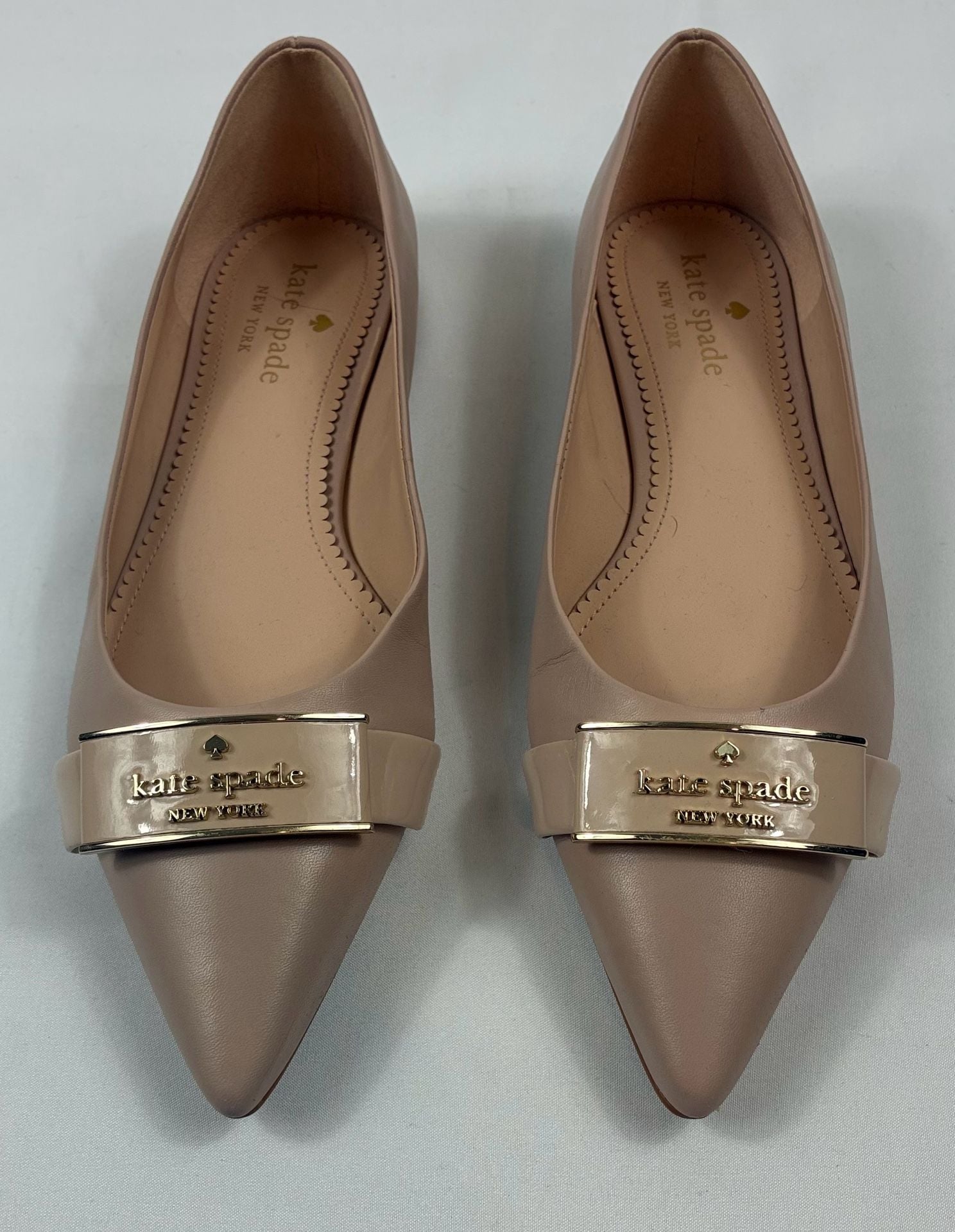 Kate Spade Deneuve Flats Size 8B Pink Leather Pointed Toe Bow 2
