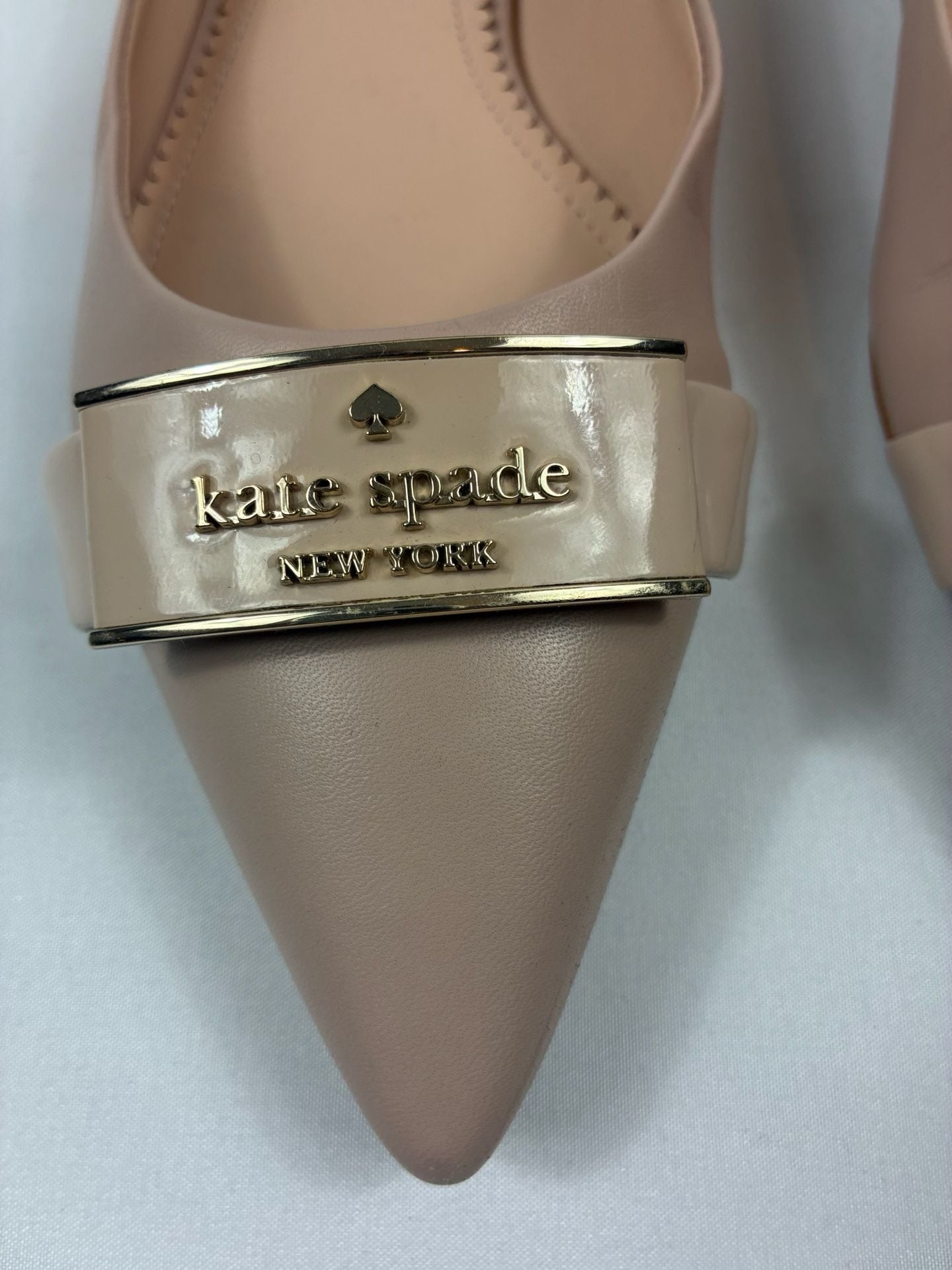 Kate Spade Deneuve Flats Size 8B Pink Leather Pointed Toe Bow 3