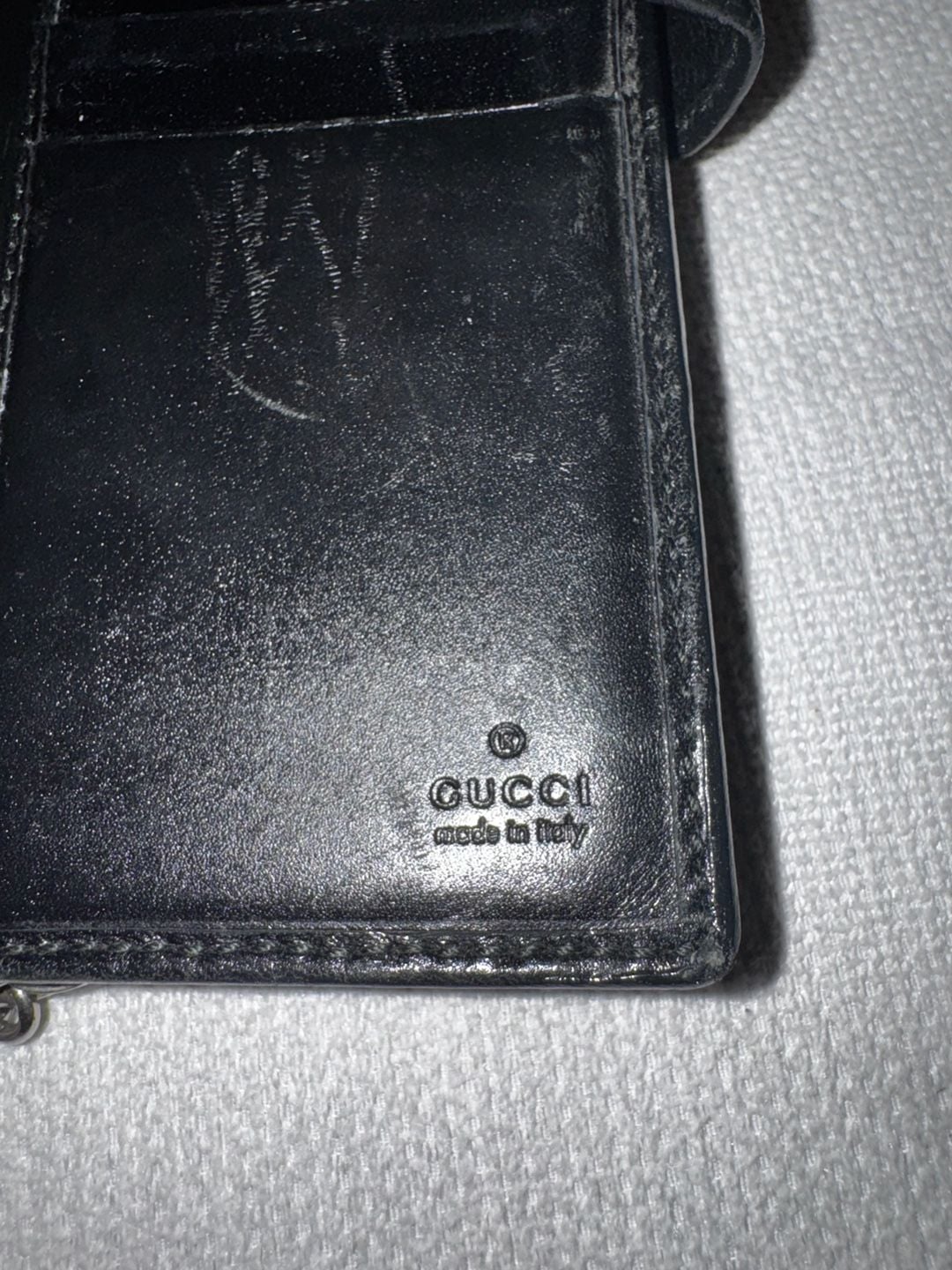 Gucci GG Canvas Charm Continental Wallet Beige Black 9