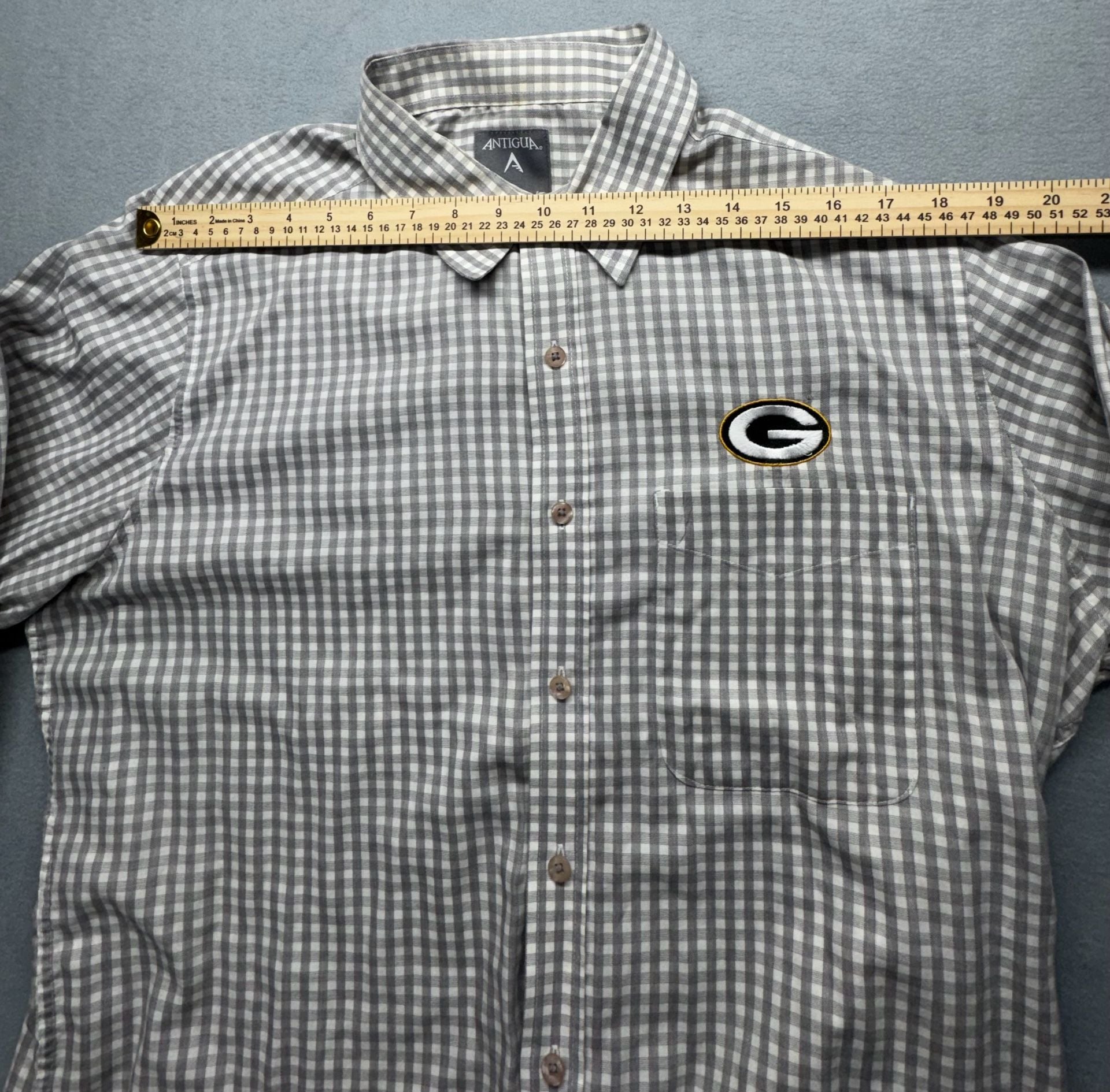 Antigua Green Bay Packers Button Down Shirt Size L 8