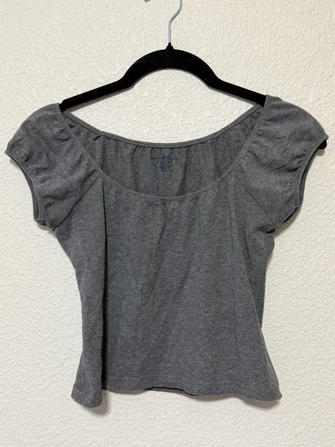 Brandy Melville Scoop Neck Cap Sleeve Top Grey 2
