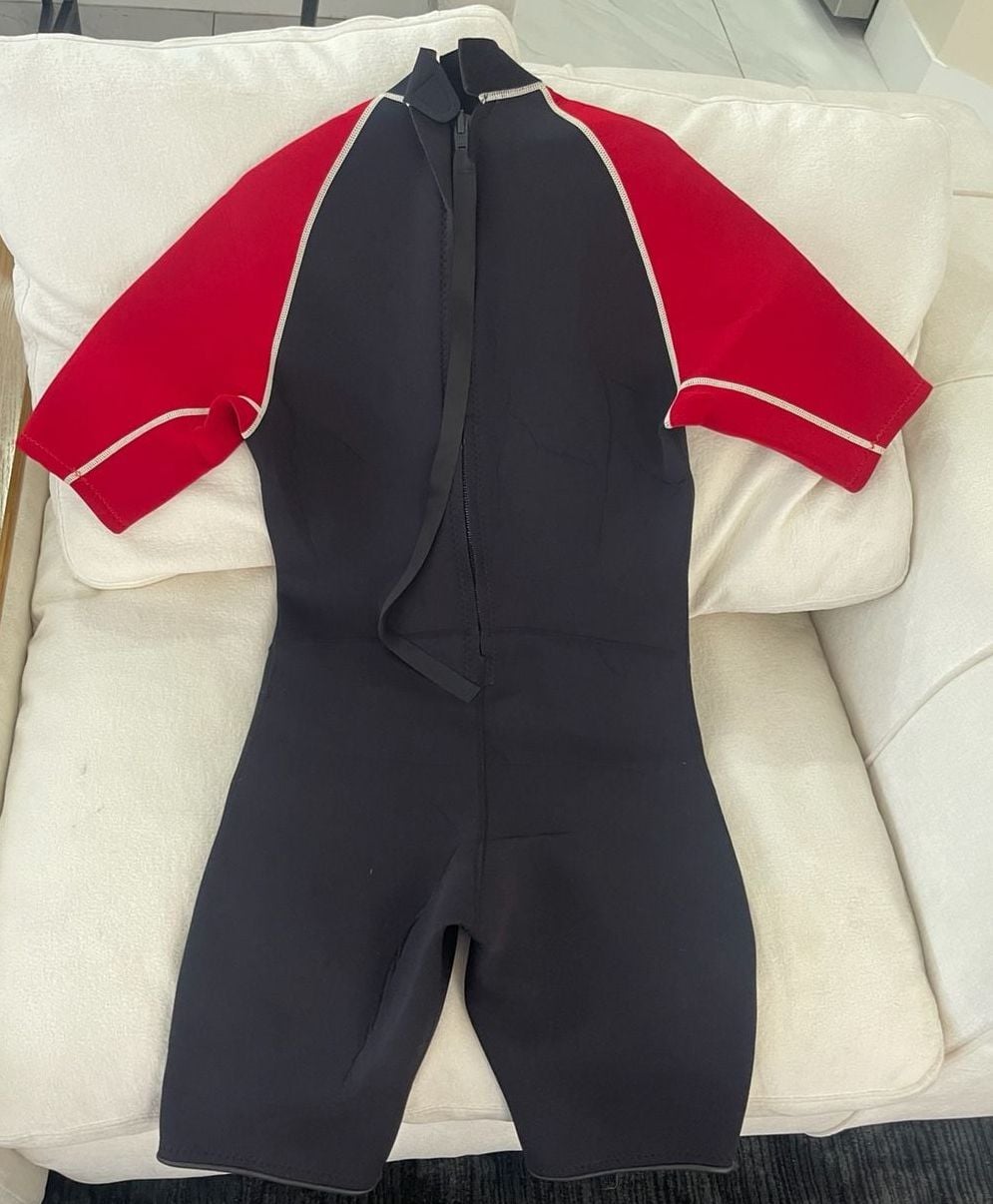 Ski Tech Shorty Wetsuit Size XL/XG Black Red Spring Suit 3