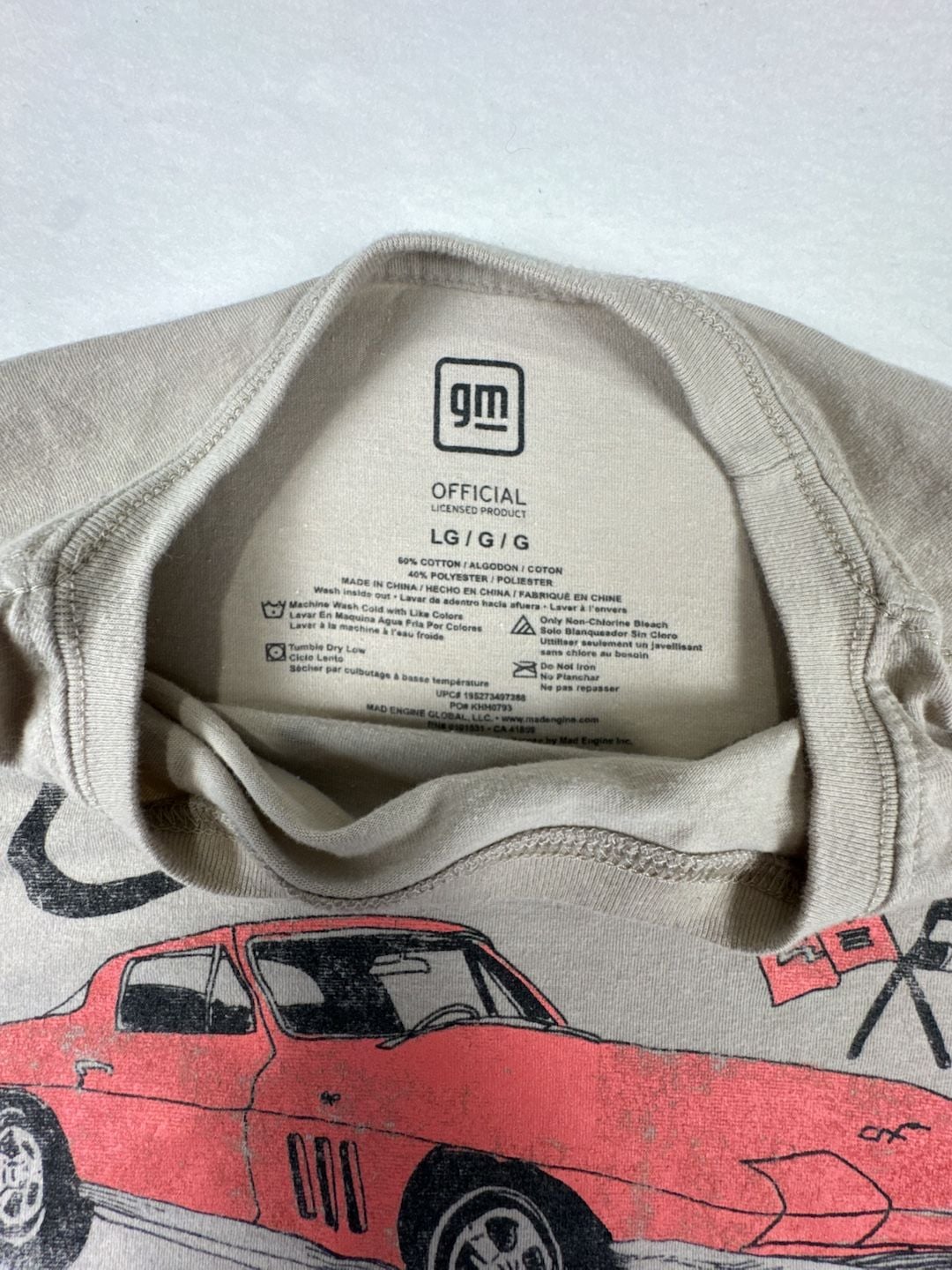 GM Corvette 1965 Graphic T-Shirt Women’s Size Large Tan 4