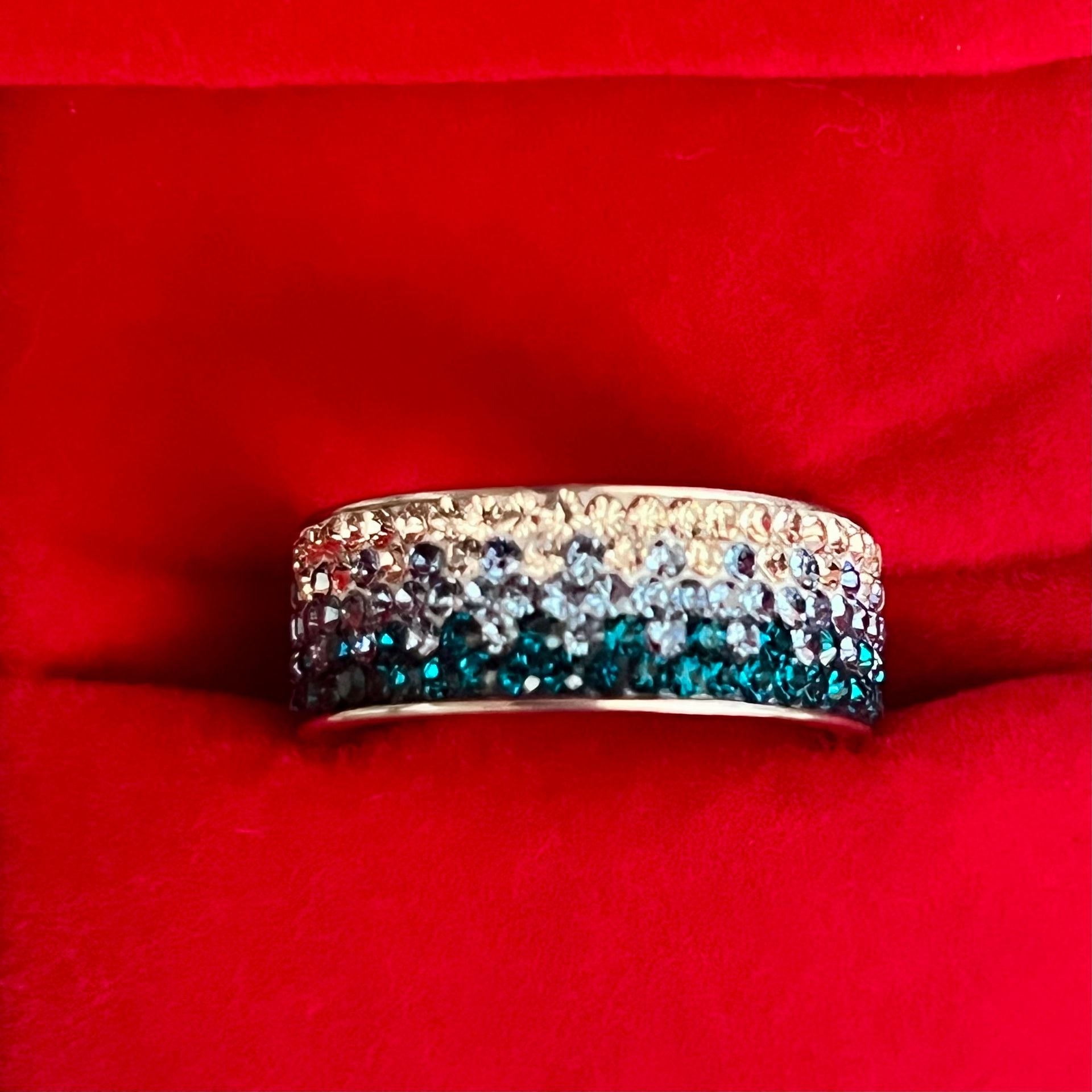 Swarovski Elements Crystal Ombre Eternity Ring Size 6 3
