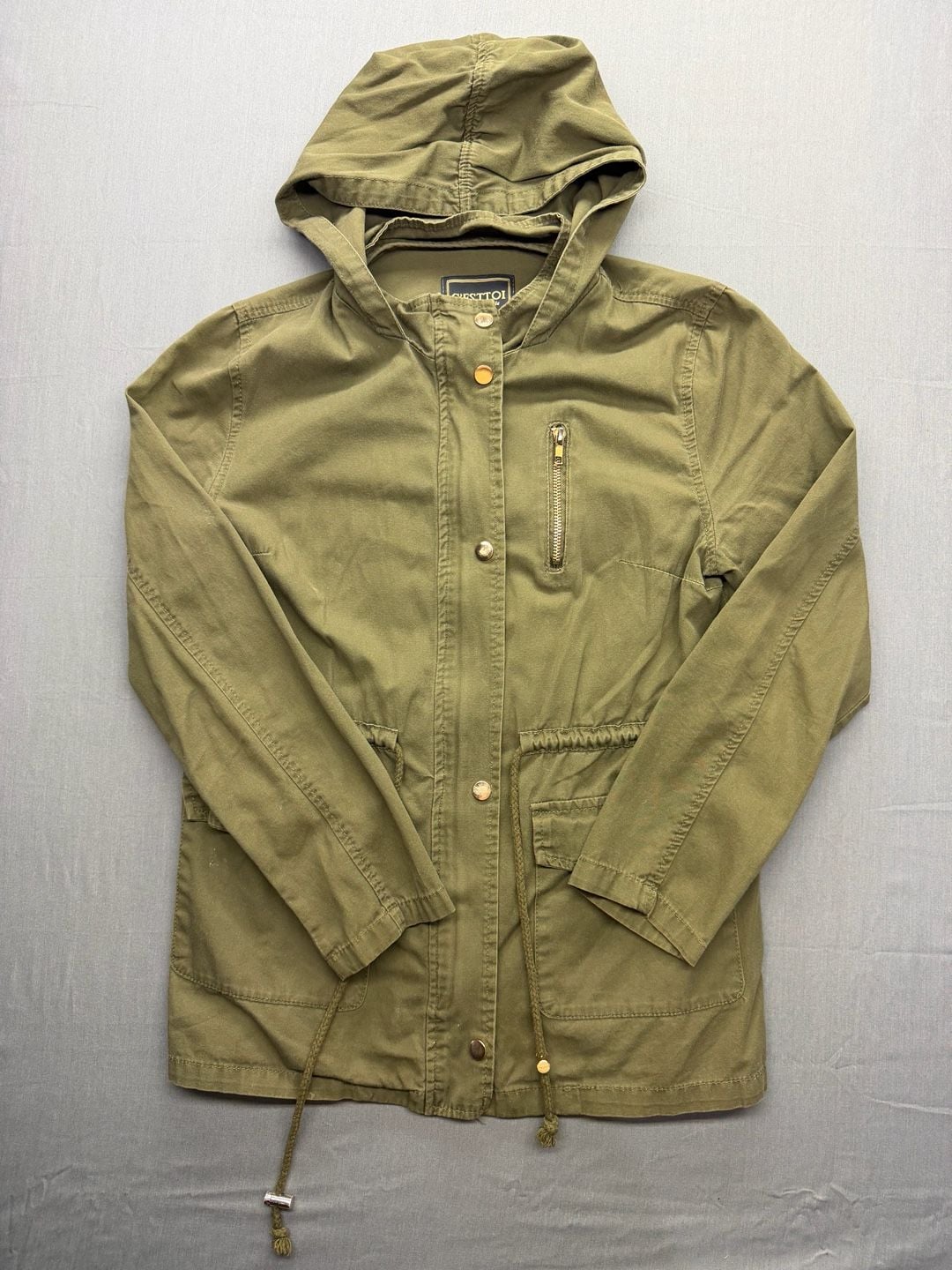 C'ESTTOI Army Green Hooded Utility Jacket Size S 2