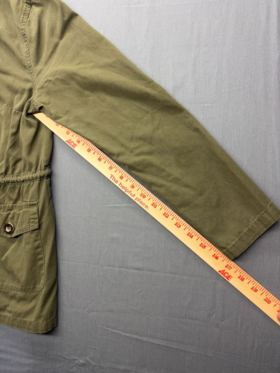 C'ESTTOI Army Green Hooded Utility Jacket Size S 6