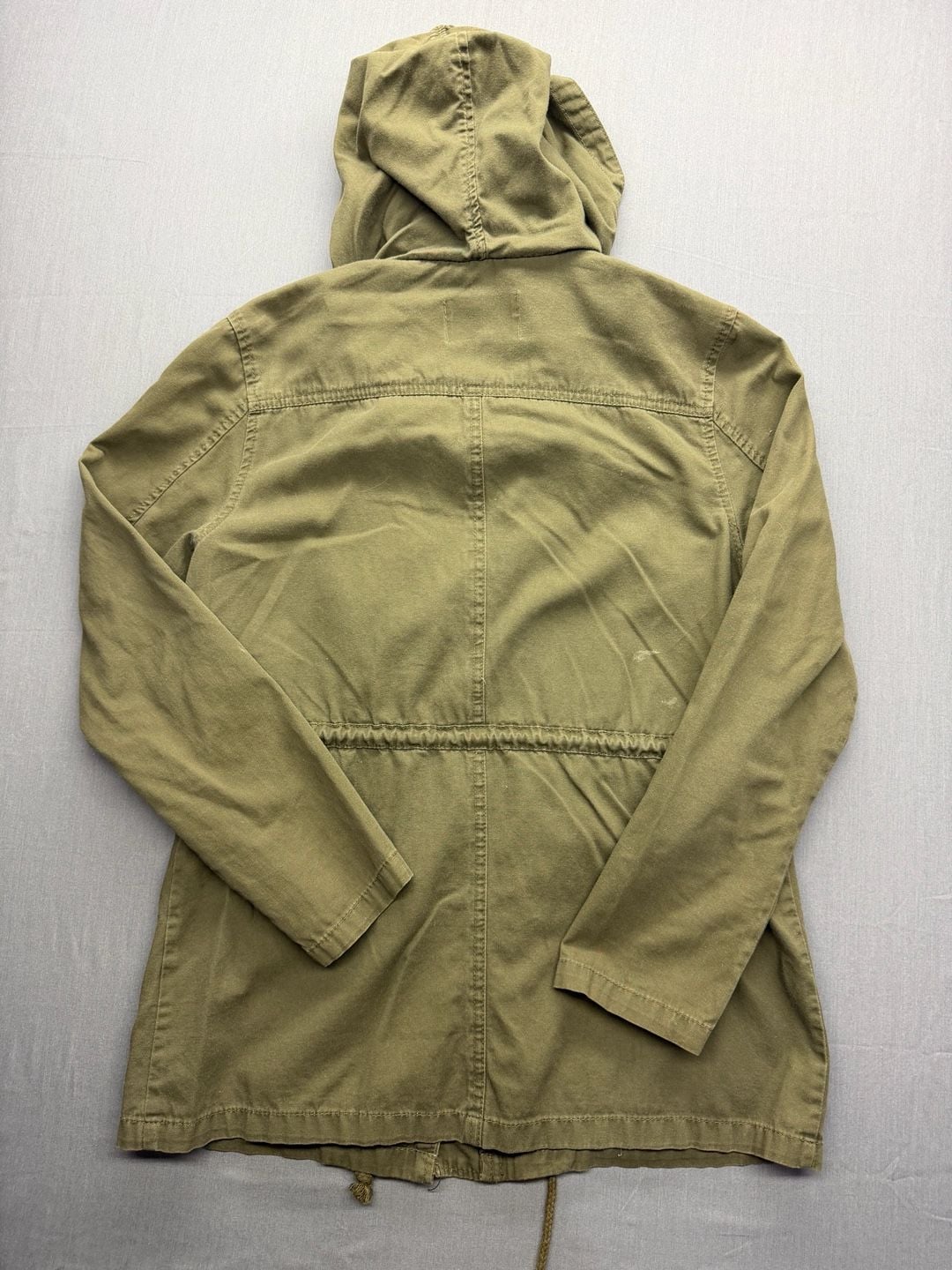 C'ESTTOI Army Green Hooded Utility Jacket Size S 7