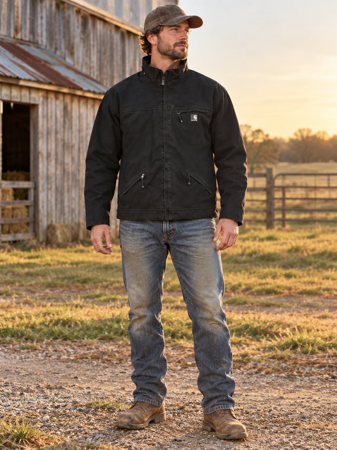 Carhartt Astoria J316 Jacket Black Canvas 2XL Tall Missing Hood 3